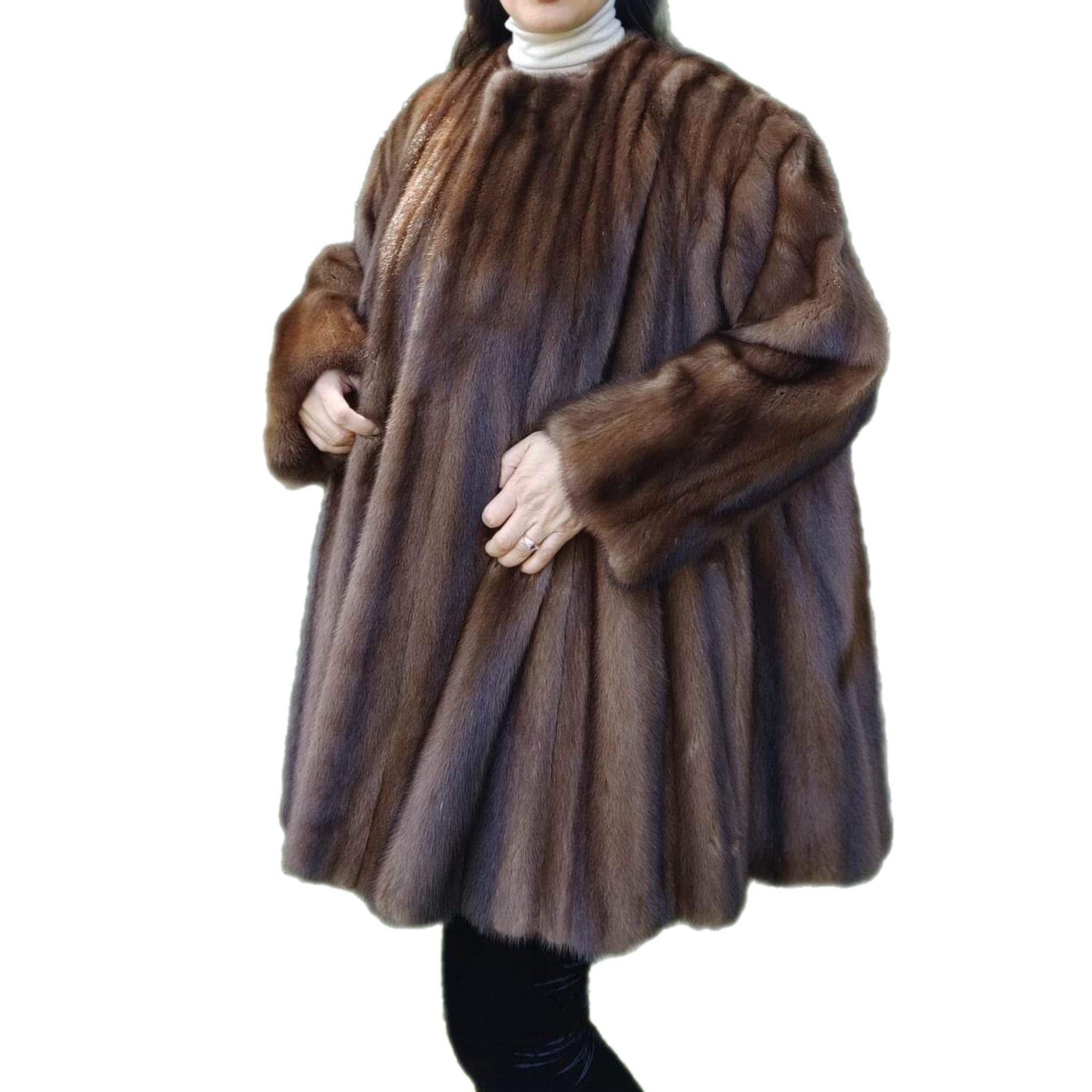 Unused Birger Christensen Demi Buff Wide Sweep Mink Fur Coat (24/XXL) In New Condition For Sale In Montreal, Quebec