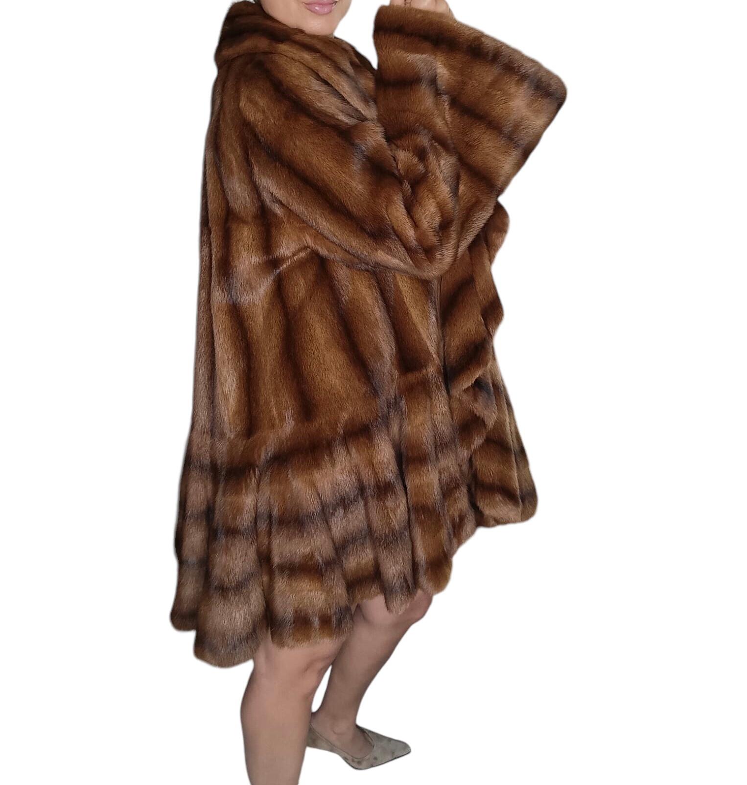 Women's Unused Birger Christensen Demi Buff Wide Sweep Mink Fur Coat (24/XXL) For Sale