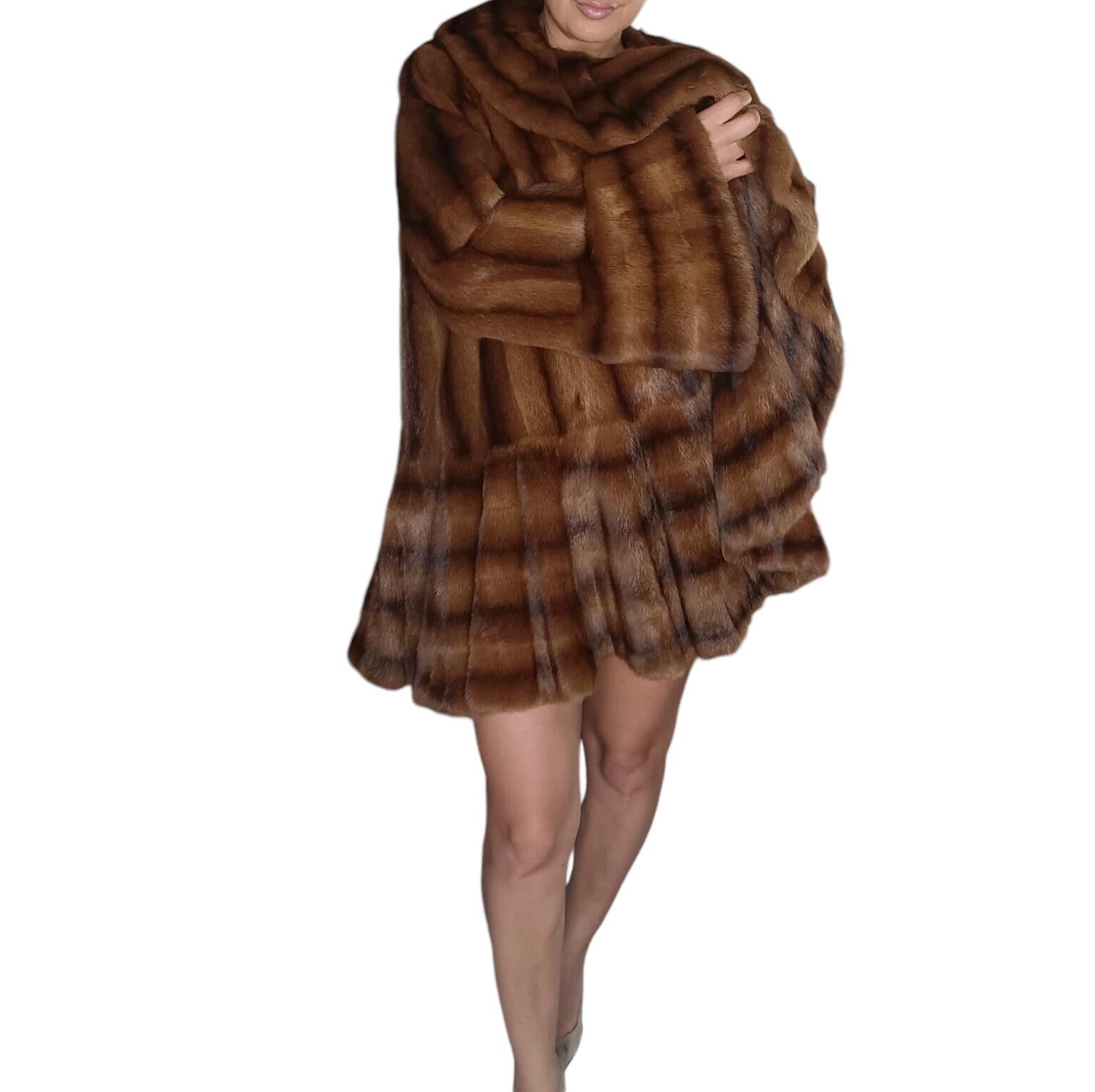 Unused Birger Christensen Demi Buff Wide Sweep Mink Fur Coat (24/XXL) For Sale 1