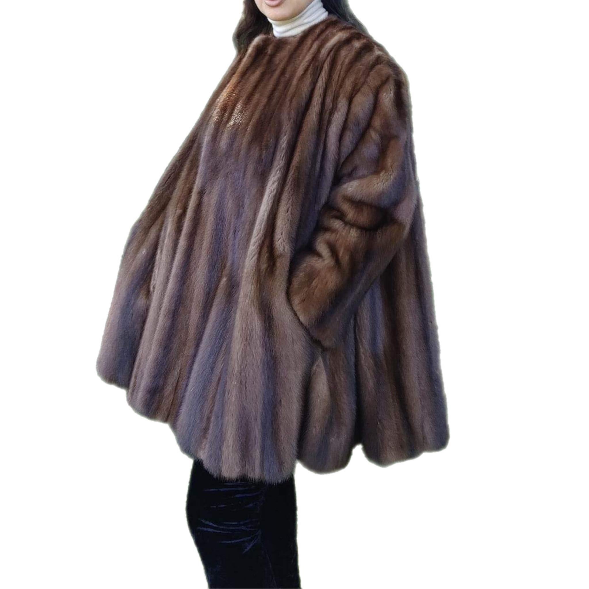 Cappotto in pelliccia di visone Demi Buff Wide Sweep (24/XXL) inutilizzato di Birger Christensen in vendita 3