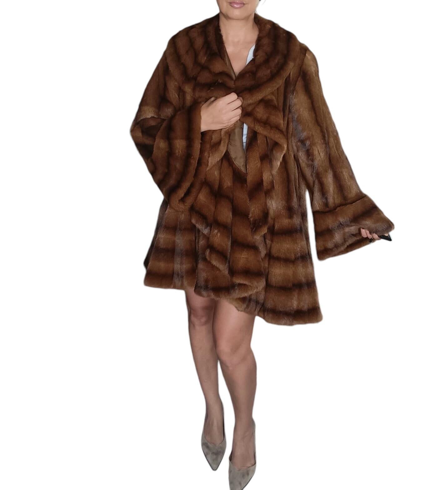Unused Birger Christensen Demi Buff Wide Sweep Mink Fur Coat (24/XXL) For Sale 3