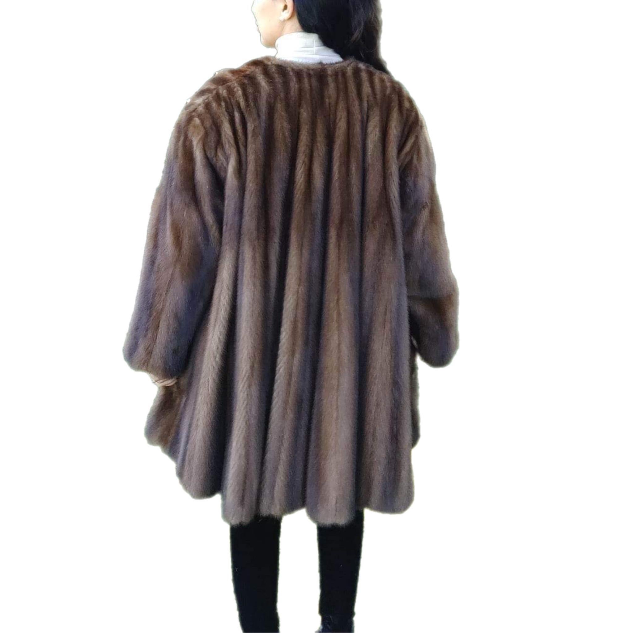 Unused Birger Christensen Demi Buff Wide Sweep Mink Fur Coat (24/XXL) For Sale 4