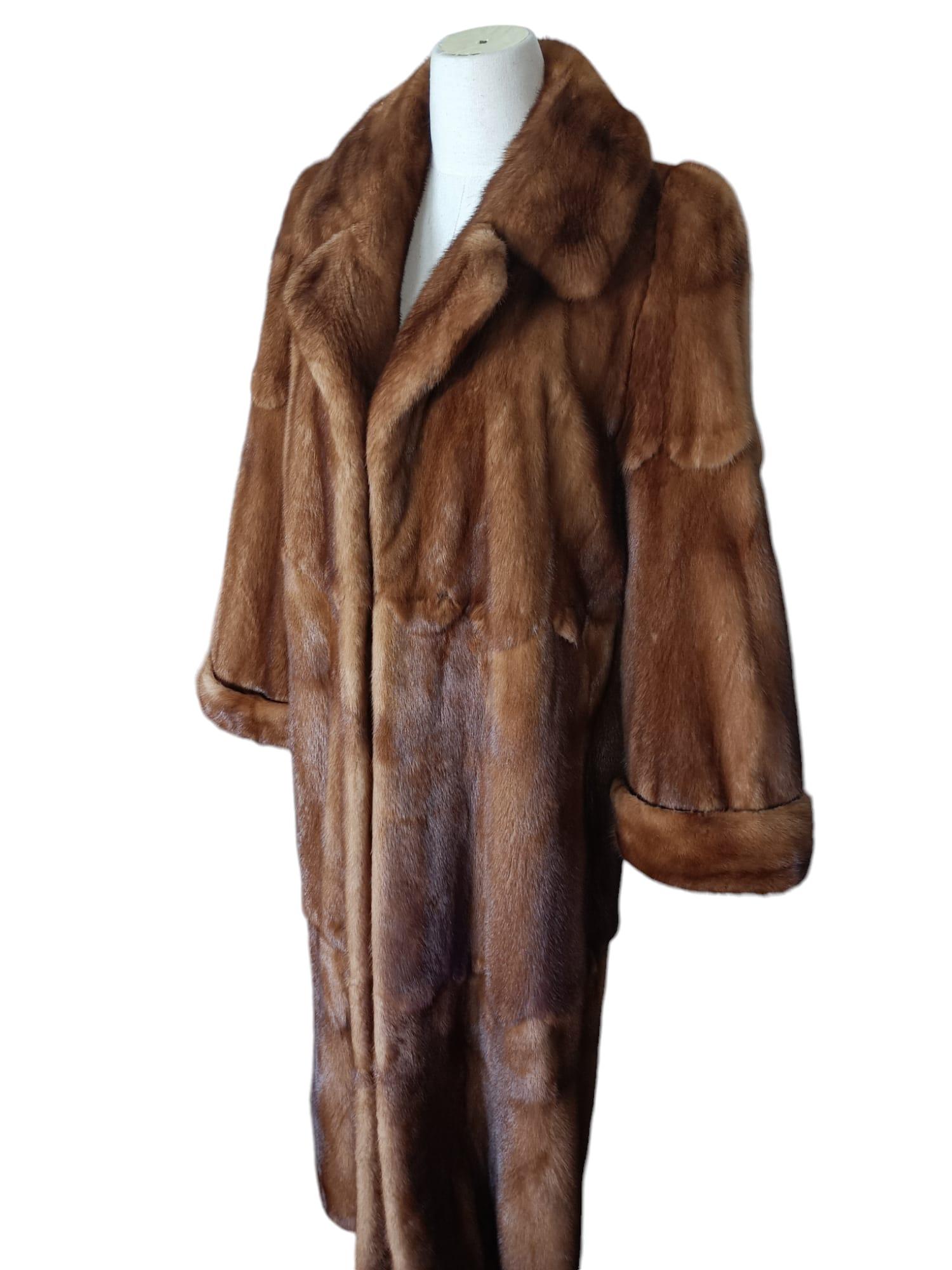 Unused Birger Christensen full pelt whiskey Mink Fur Coat (14/L) For Sale 5