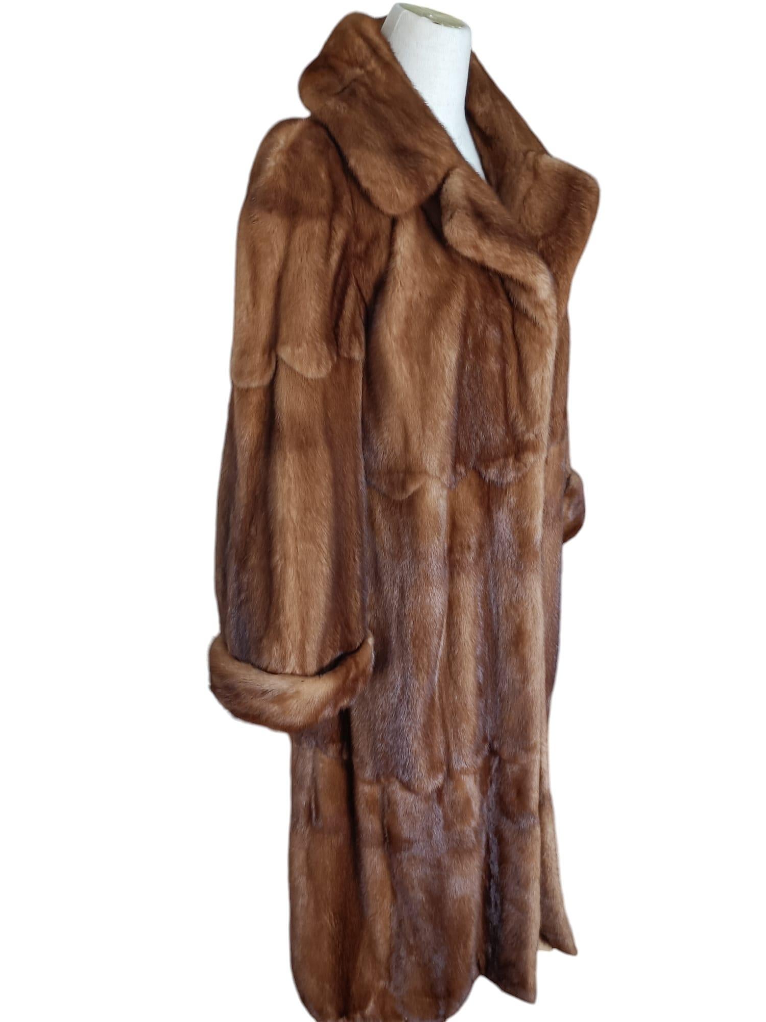 Unused Birger Christensen full pelt whiskey Mink Fur Coat (14/L) For Sale 6