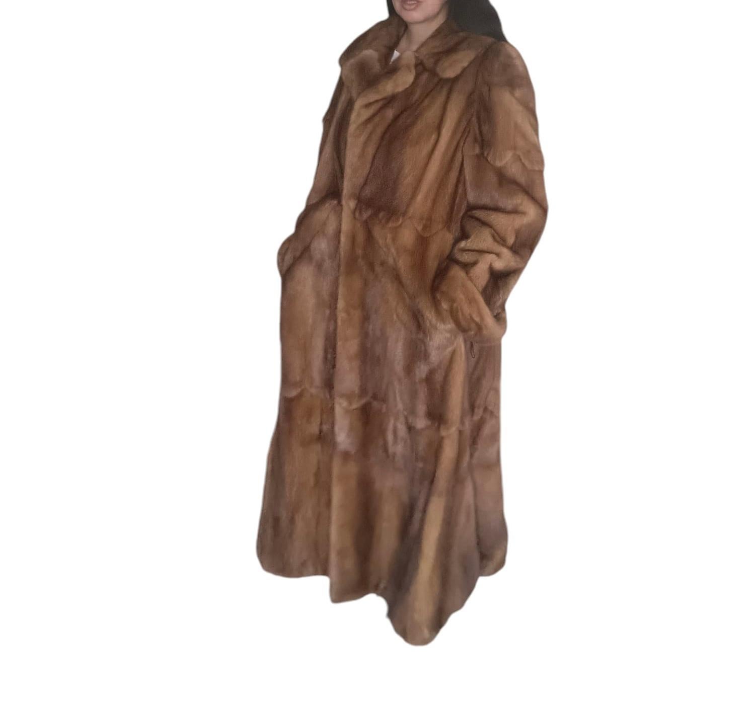 Unused Birger Christensen full pelt whiskey Mink Fur Coat (14/L) For Sale 8