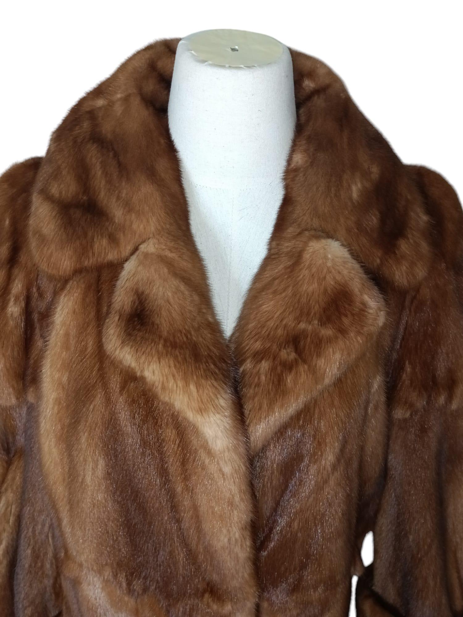 Unused Birger Christensen full pelt whiskey Mink Fur Coat (14/L) For Sale 9