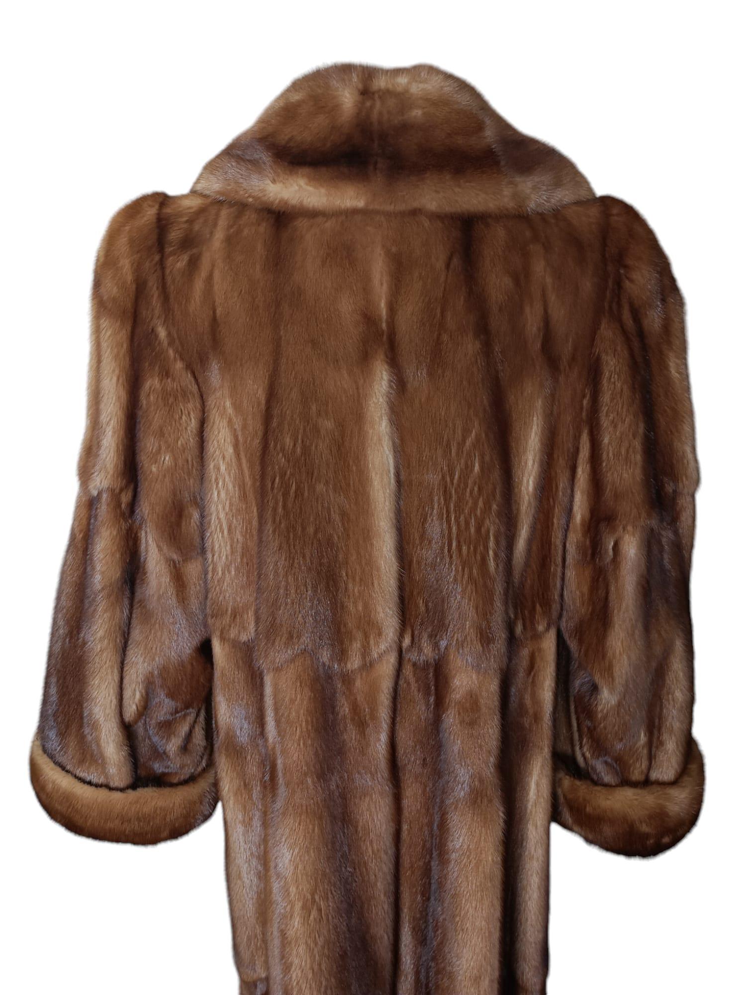 Unused Birger Christensen full pelt whiskey Mink Fur Coat (14/L) For Sale 11