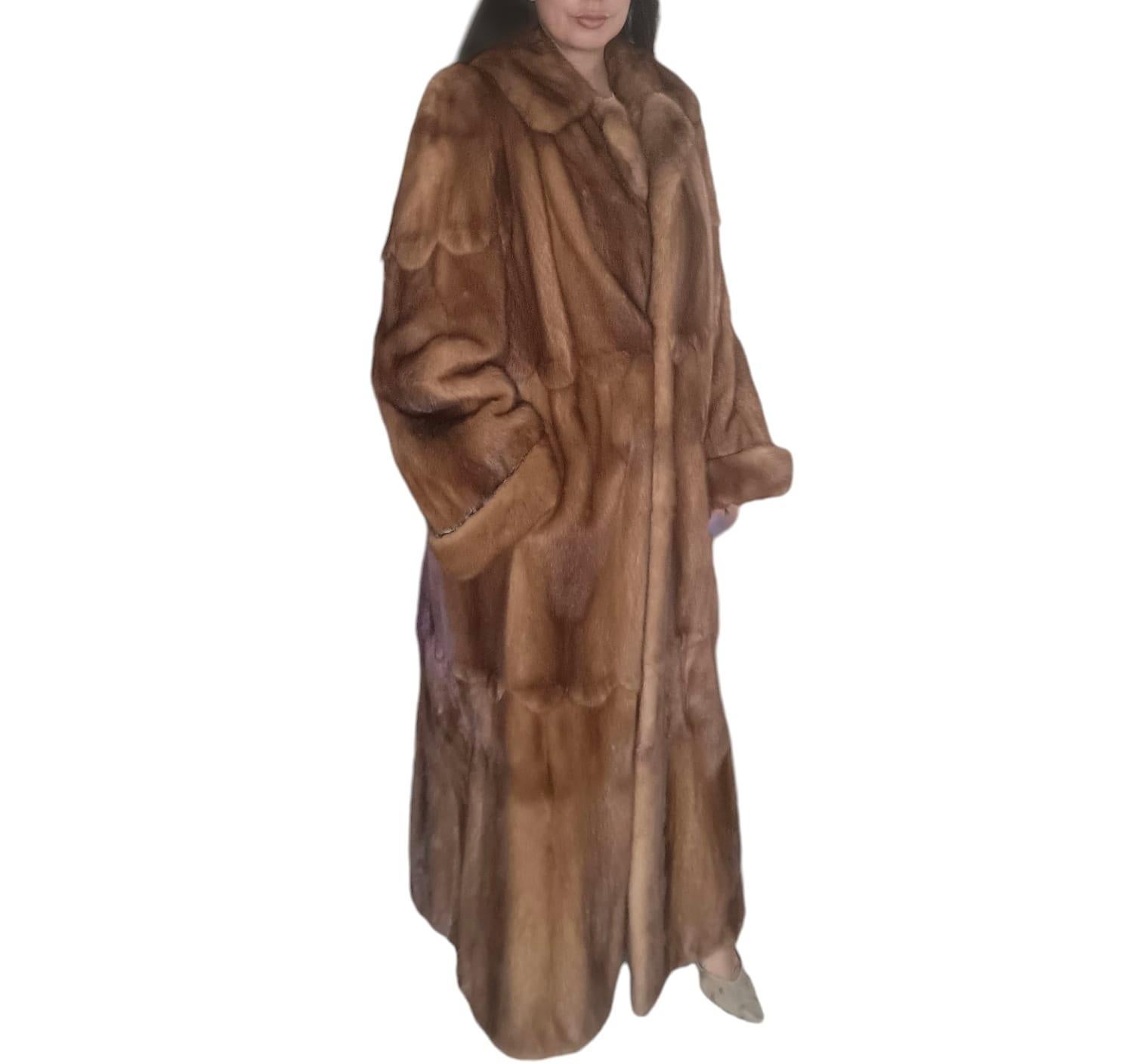 Unused Birger Christensen full pelt whiskey Mink Fur Coat (14/L) For Sale 12