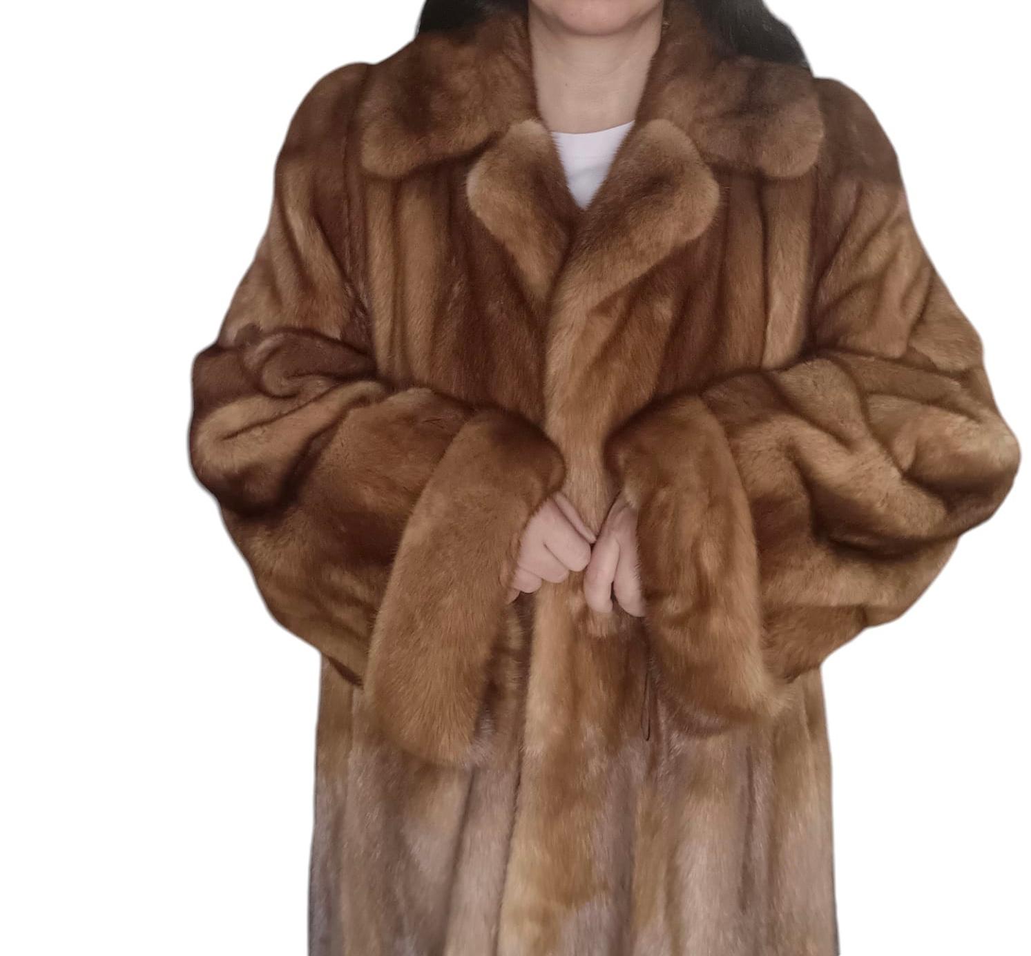 Unused Birger Christensen full pelt whiskey Mink Fur Coat (14/L) For Sale 15
