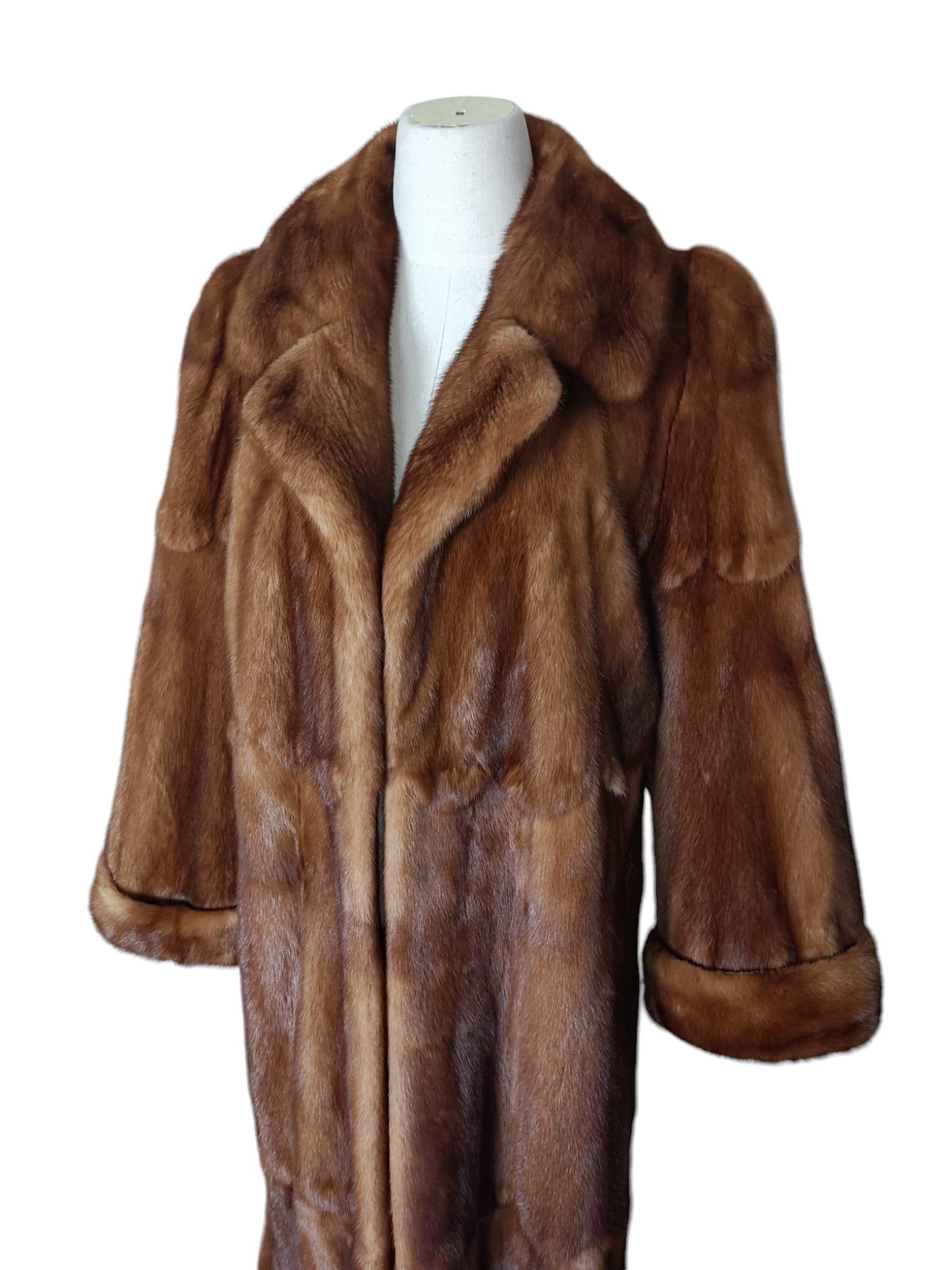 Brown Unused Birger Christensen full pelt whiskey Mink Fur Coat (14/L) For Sale