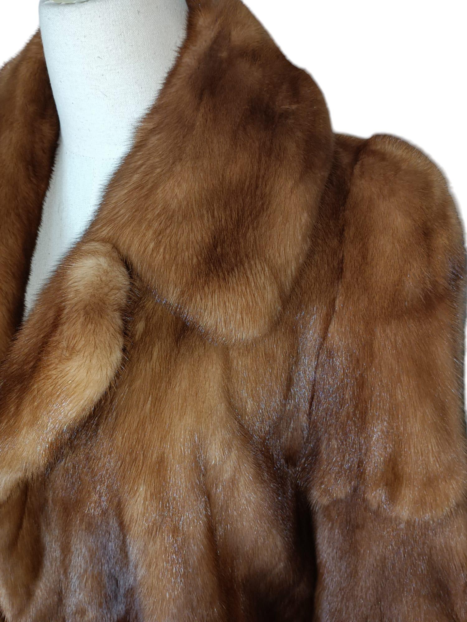 Women's Unused Birger Christensen full pelt whiskey Mink Fur Coat (14/L) For Sale