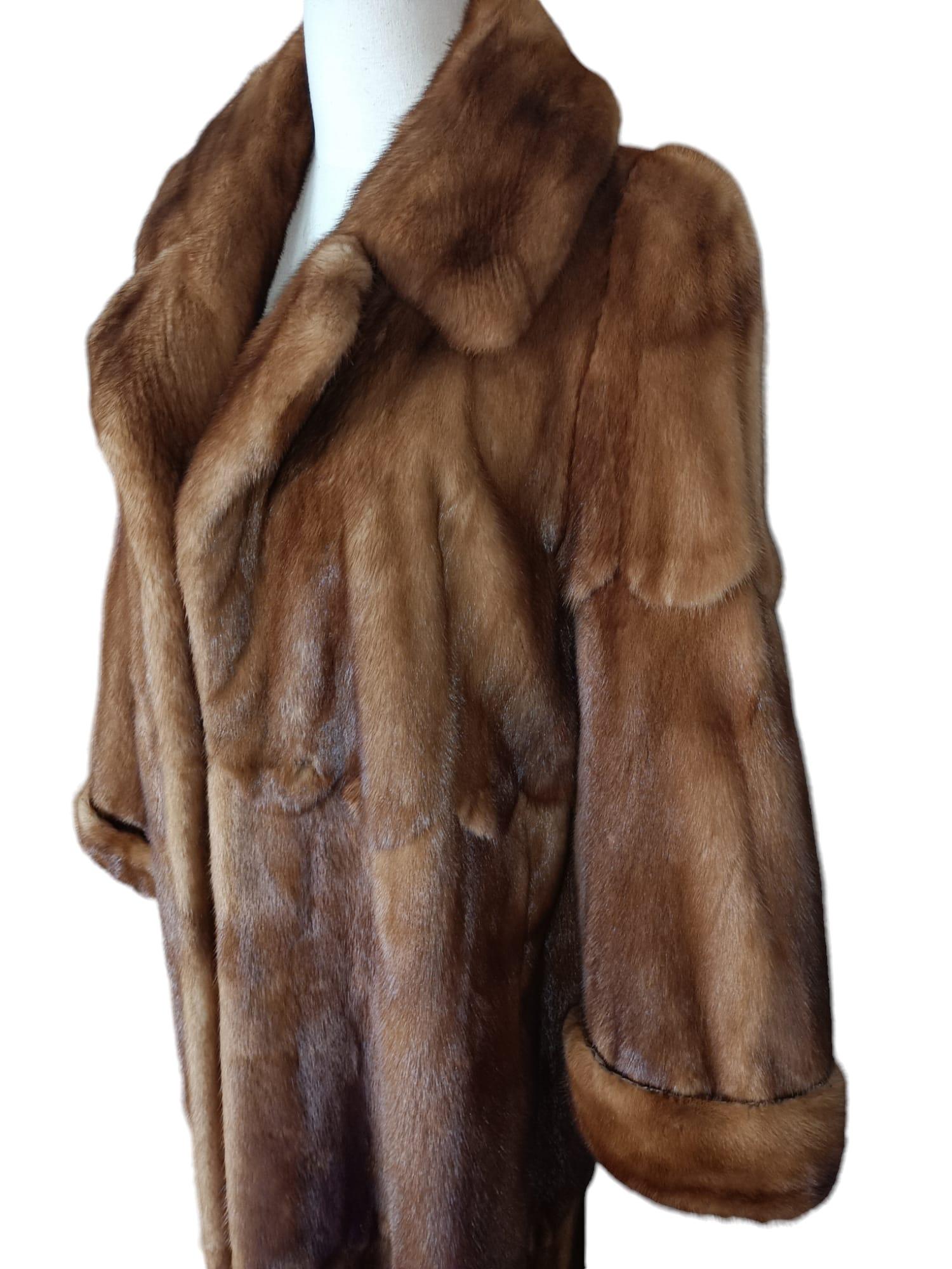 Unused Birger Christensen full pelt whiskey Mink Fur Coat (14/L) For Sale 1
