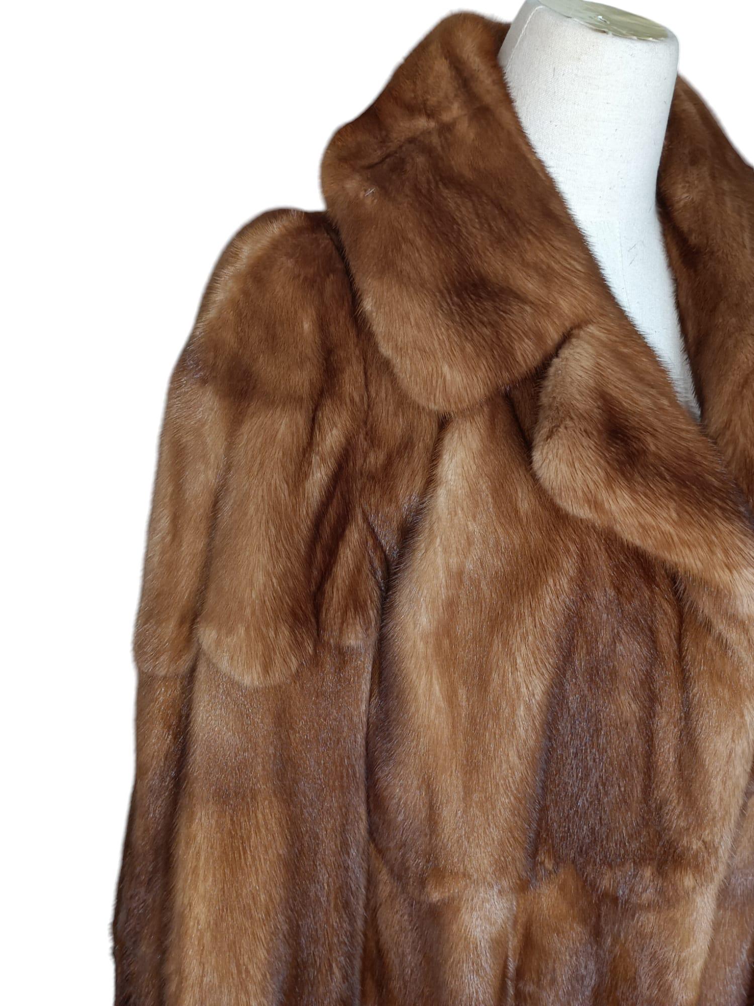 Unused Birger Christensen full pelt whiskey Mink Fur Coat (14/L) For Sale 3