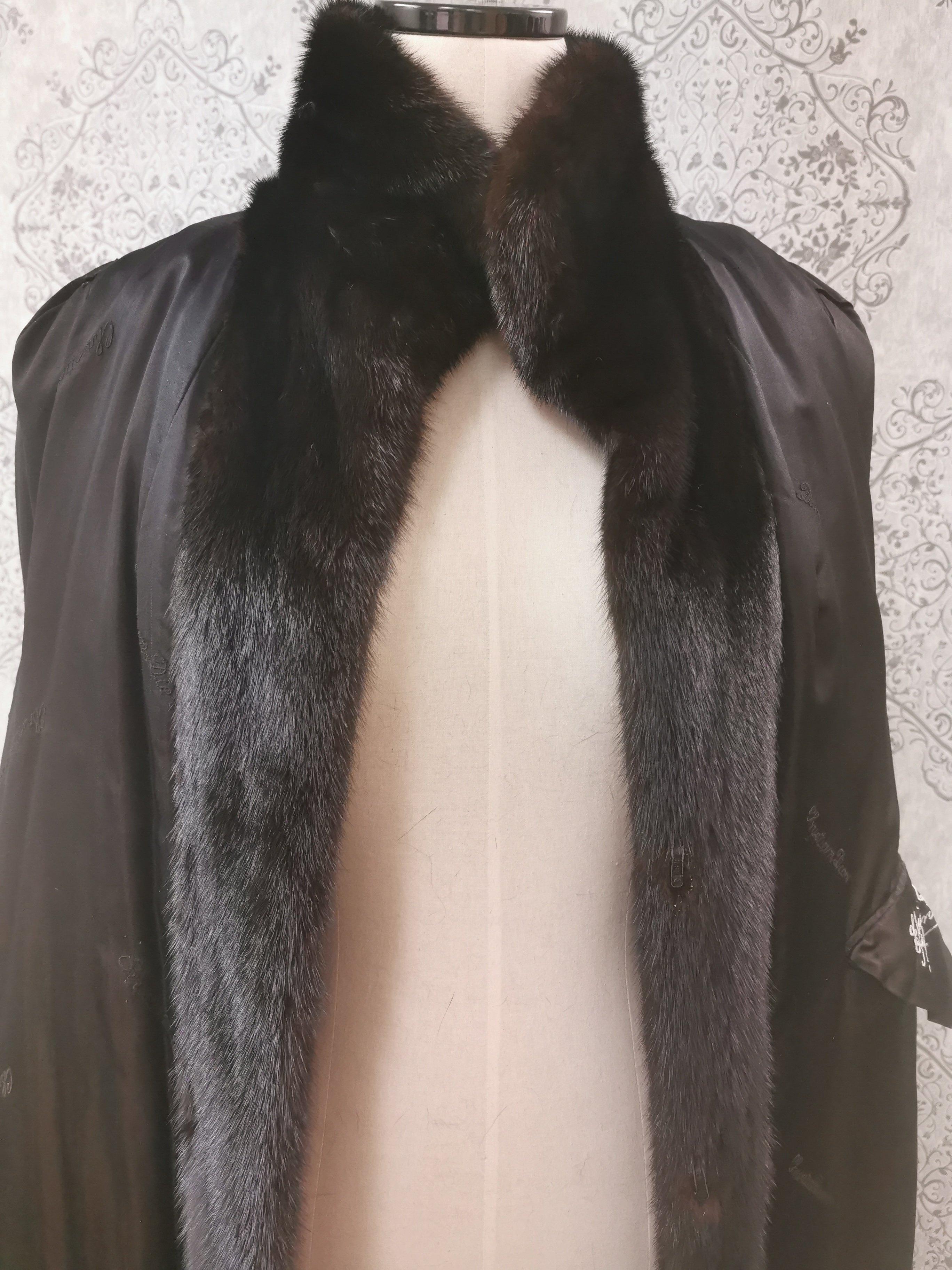 Unbenutzter schwarzer Christian Dior Blackglama Nerzpelzmantel (Größe 10) im Angebot 6