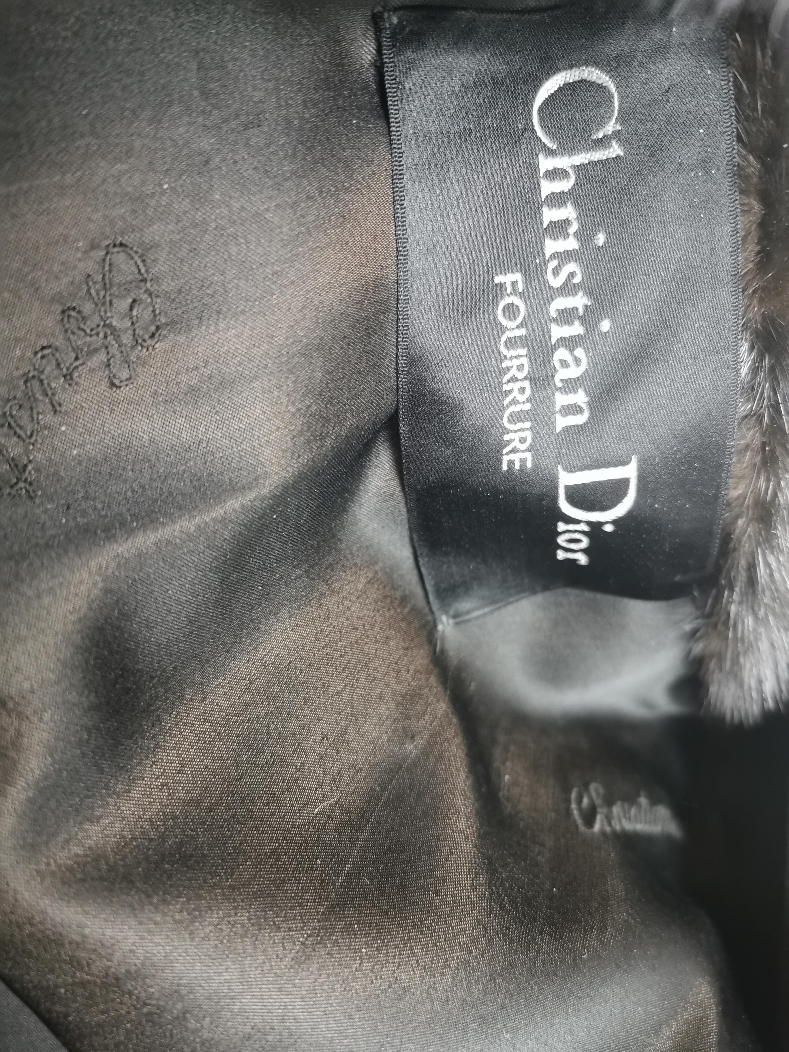 Manteau en fourrure de vison noir Christian Dior Blackglama non utilisé (Taille 10) en vente 11