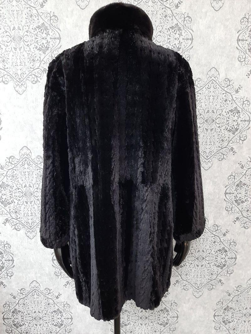 Women's Unused black sheared beaver fur coat size 8 For Sale