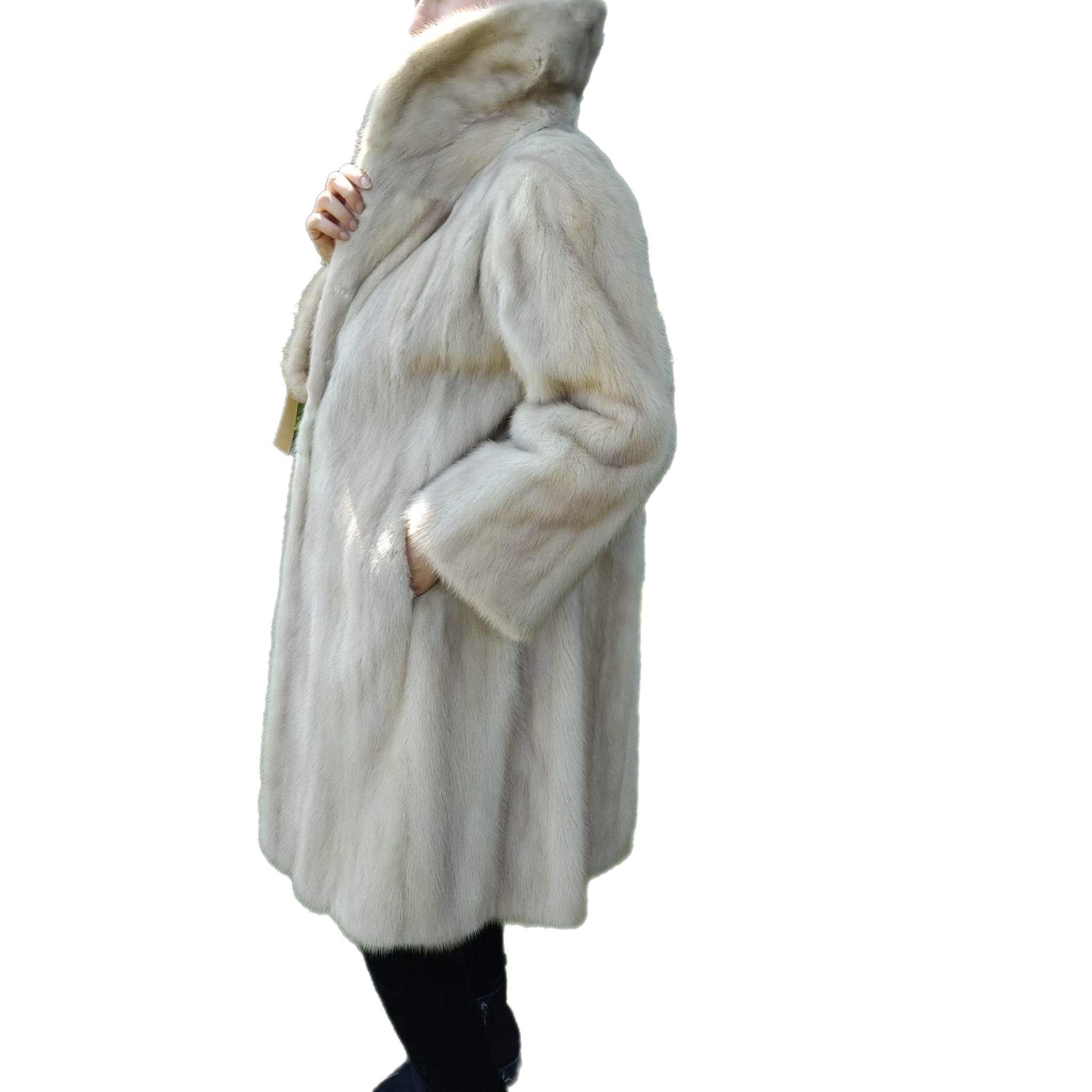 Gray ~Unused Blush Pastel Mink Fur Coat (Size 12 - L) 
