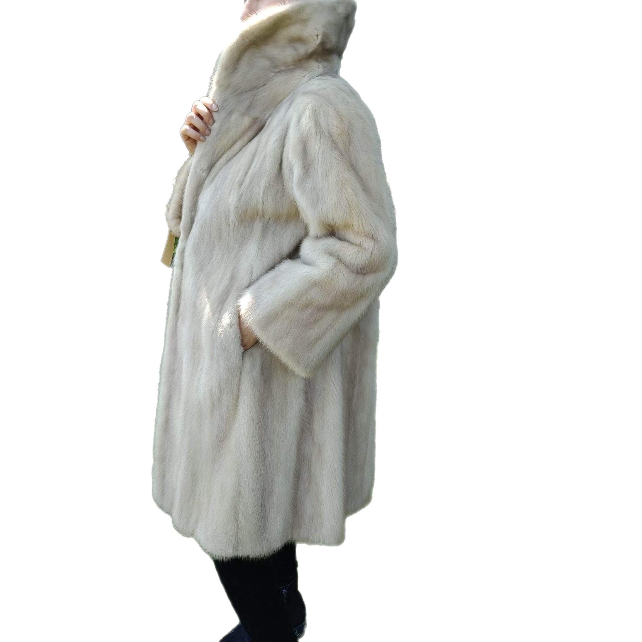 Gray ~Unused Blush Pastel Mink Fur Coat (Size 12 - L)