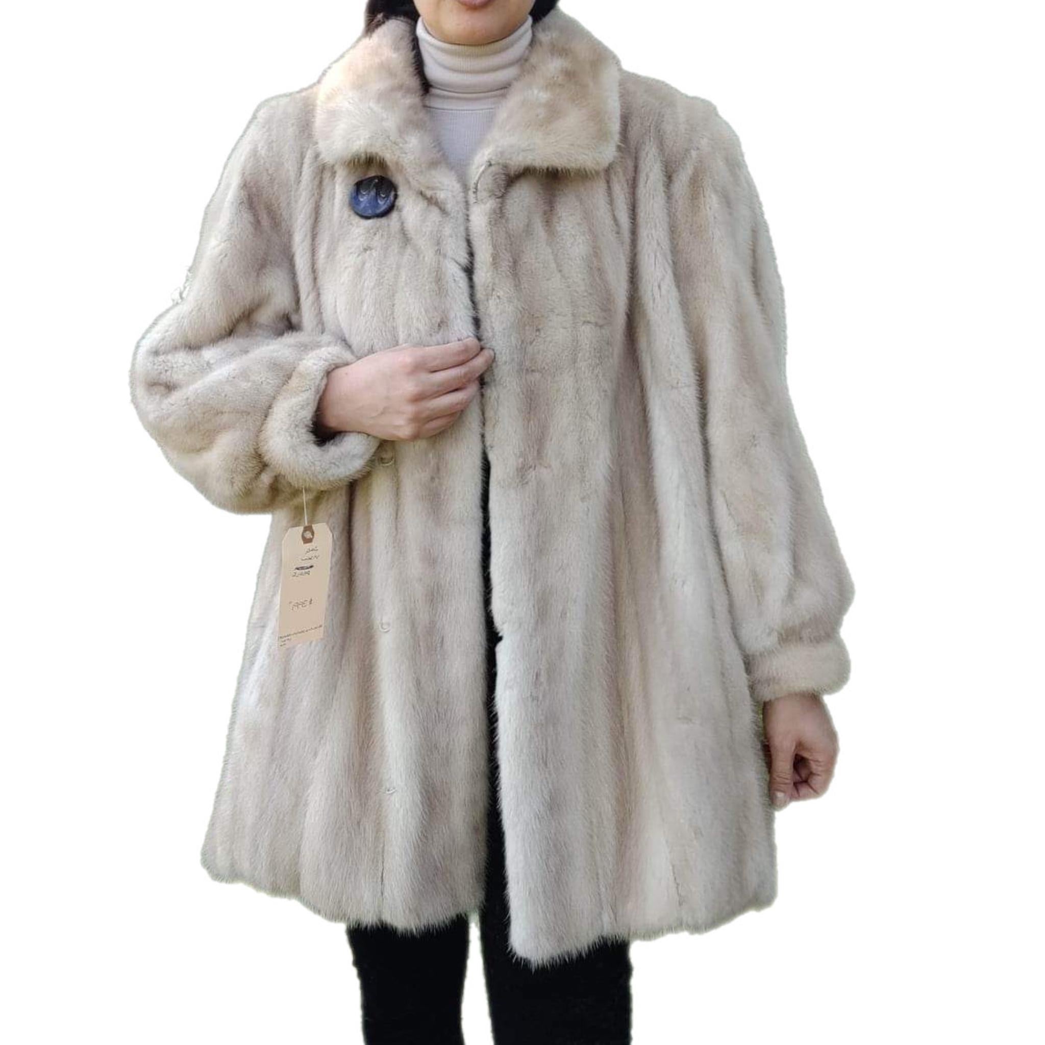 ~Unused Blush Pastel Mink Fur Coat (Size 12 - L)  For Sale 2
