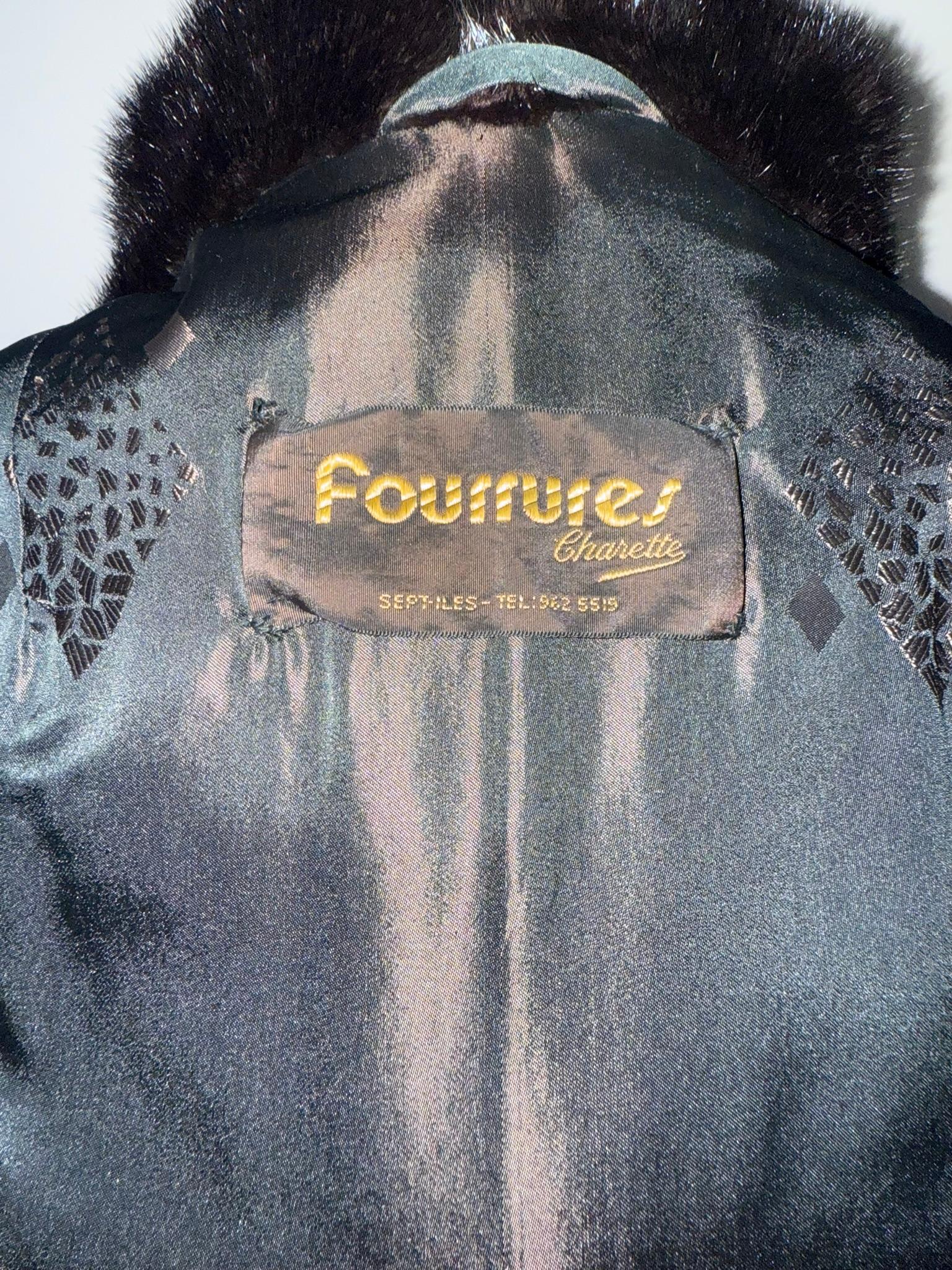 Manteau de fourrure de vison Majestic avec capuchon non utilisé taille 12-14 L en vente 6