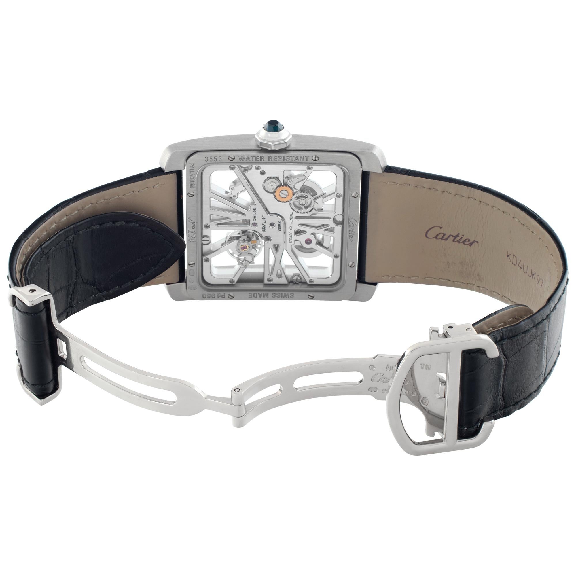 Cartier Montre-bracelet Tank «MC Skeleton » en or blanc 18 carats, réf. W5310026, jamais utilisée Excellent état - En vente à Surfside, FL