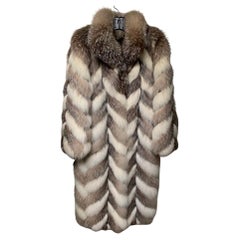 Unused Christian Dior sectional fox fur coat size 12 L