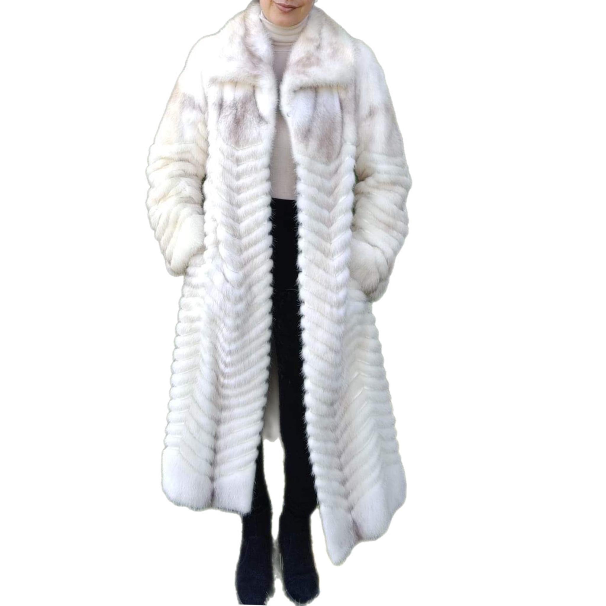 ~Unused Cross Mink white Fur Coat (Size 6 - S)  1