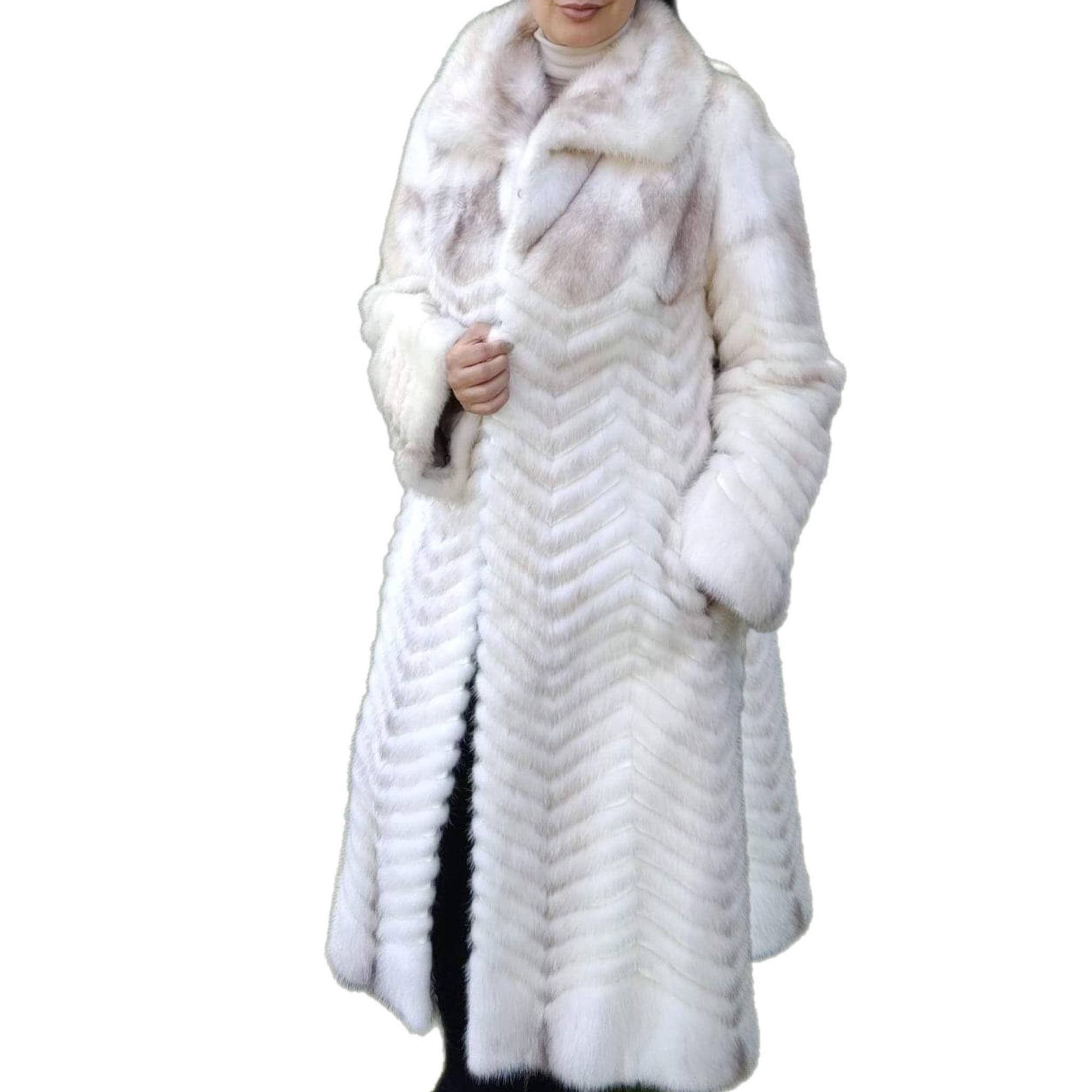 ~Unused Cross Mink white Fur Coat (Size 6 - S)  2