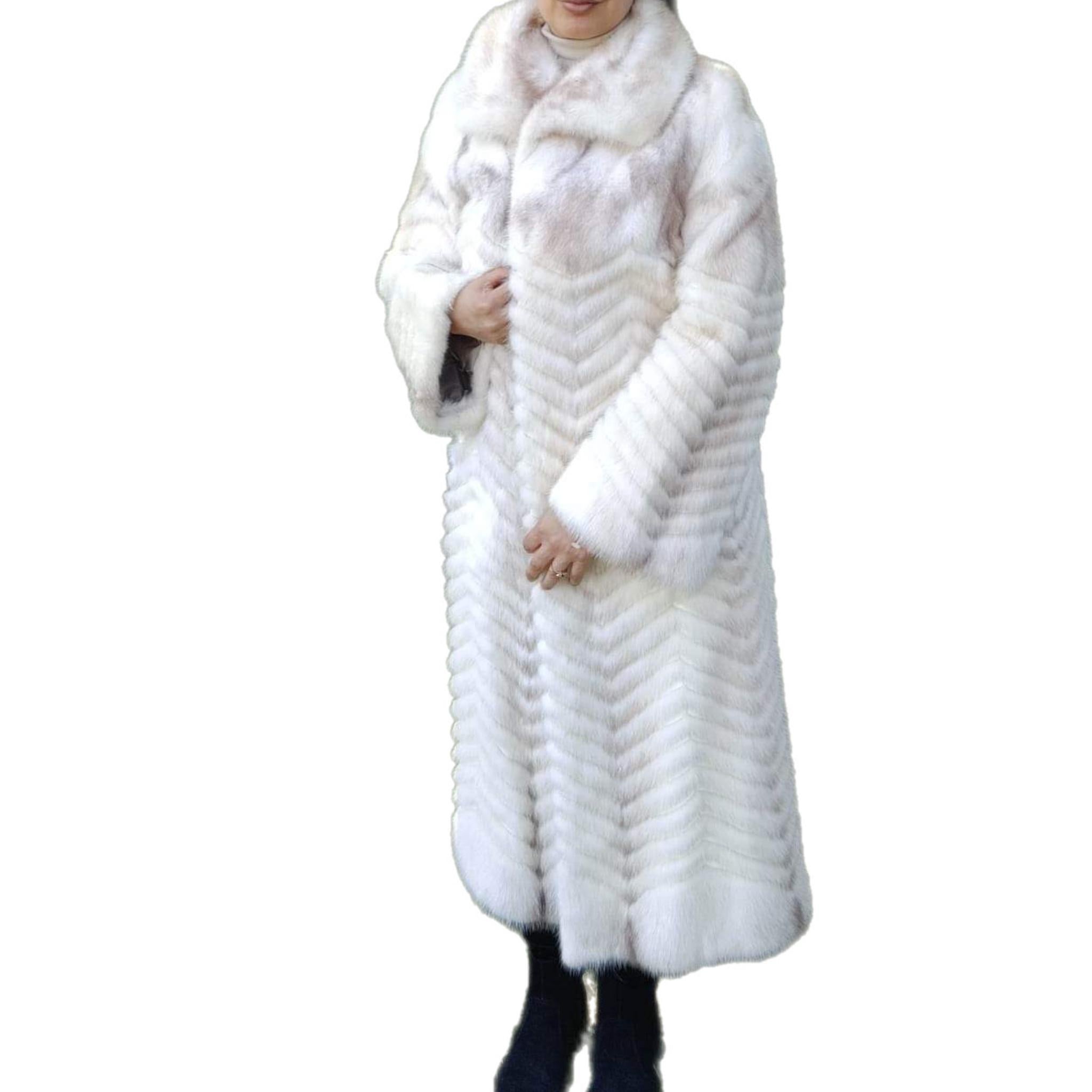~Unused Cross Mink white Fur Coat (Size 6 - S)  3
