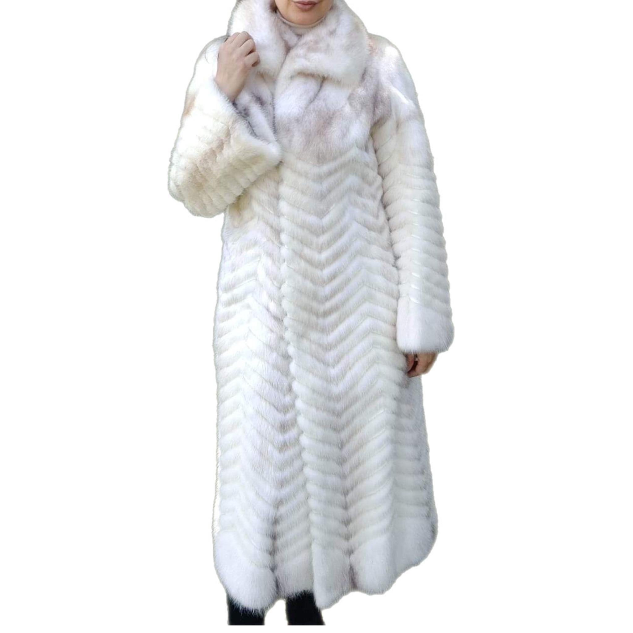 ~Unused Cross Mink white Fur Coat (Size 6 - S)  4
