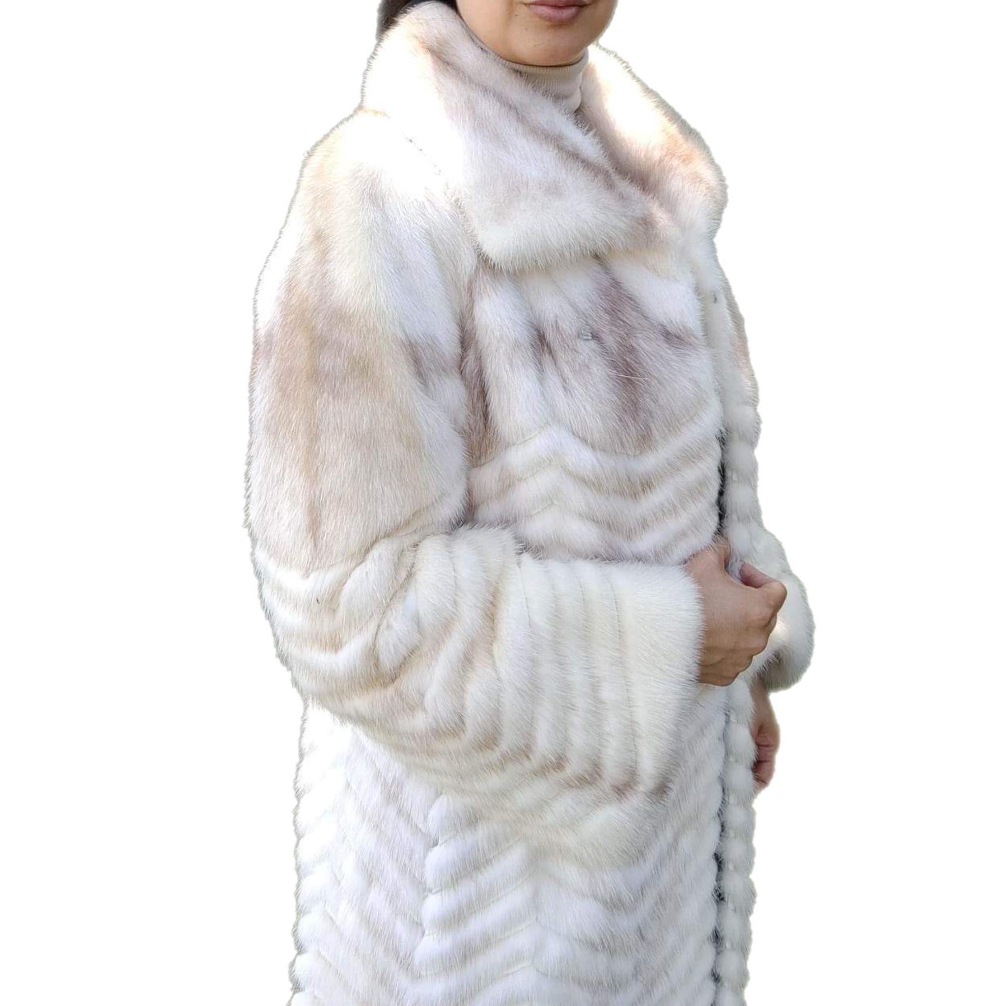 ~Unused Cross Mink white Fur Coat (Size 6 - S)  5