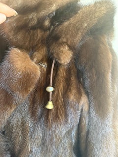 Unused demi buff mink fur coat with a hood size 10 ~no duties