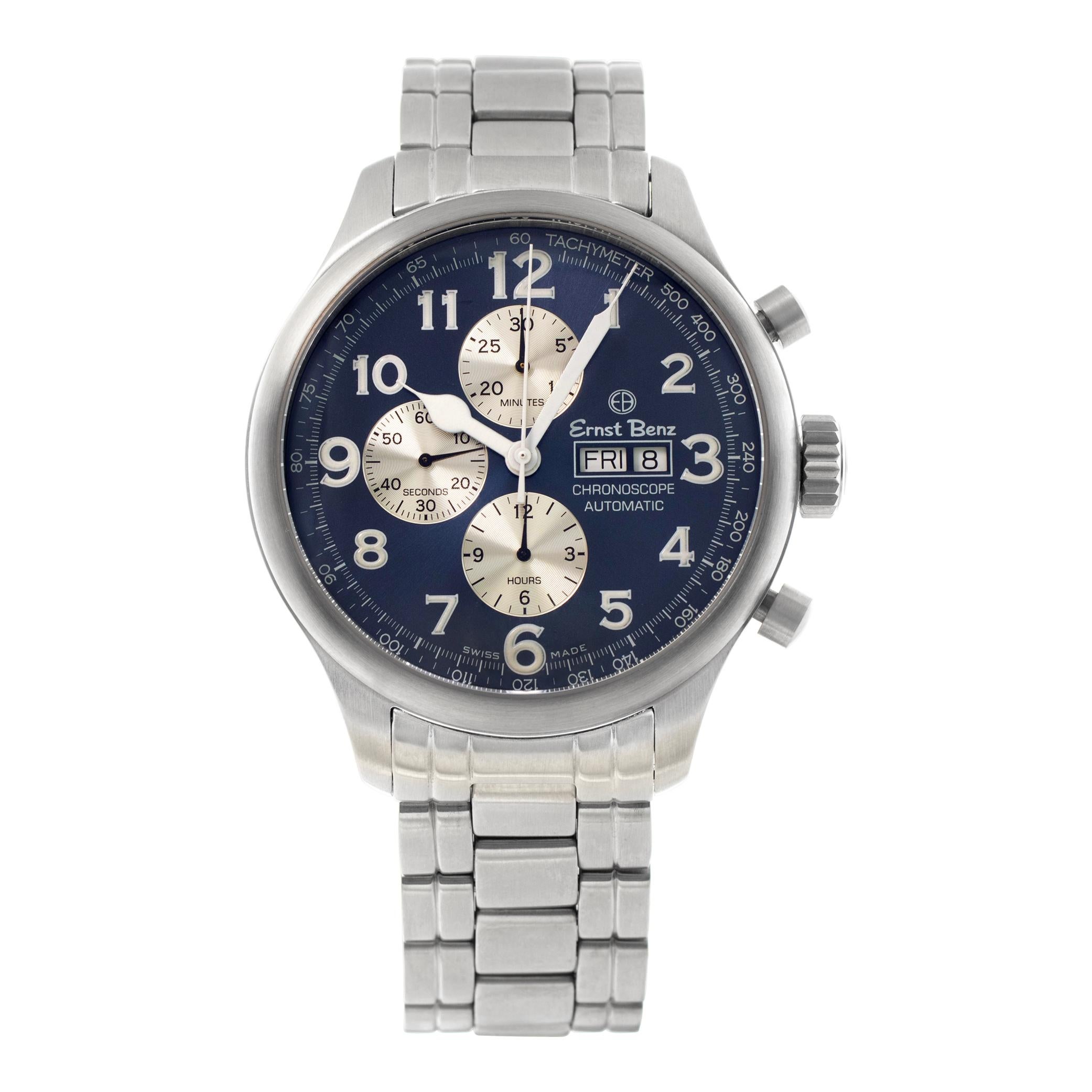 Unused Ernst Benz Chronoscope stainless steel Automatic Wristwatch Ref GC10114B