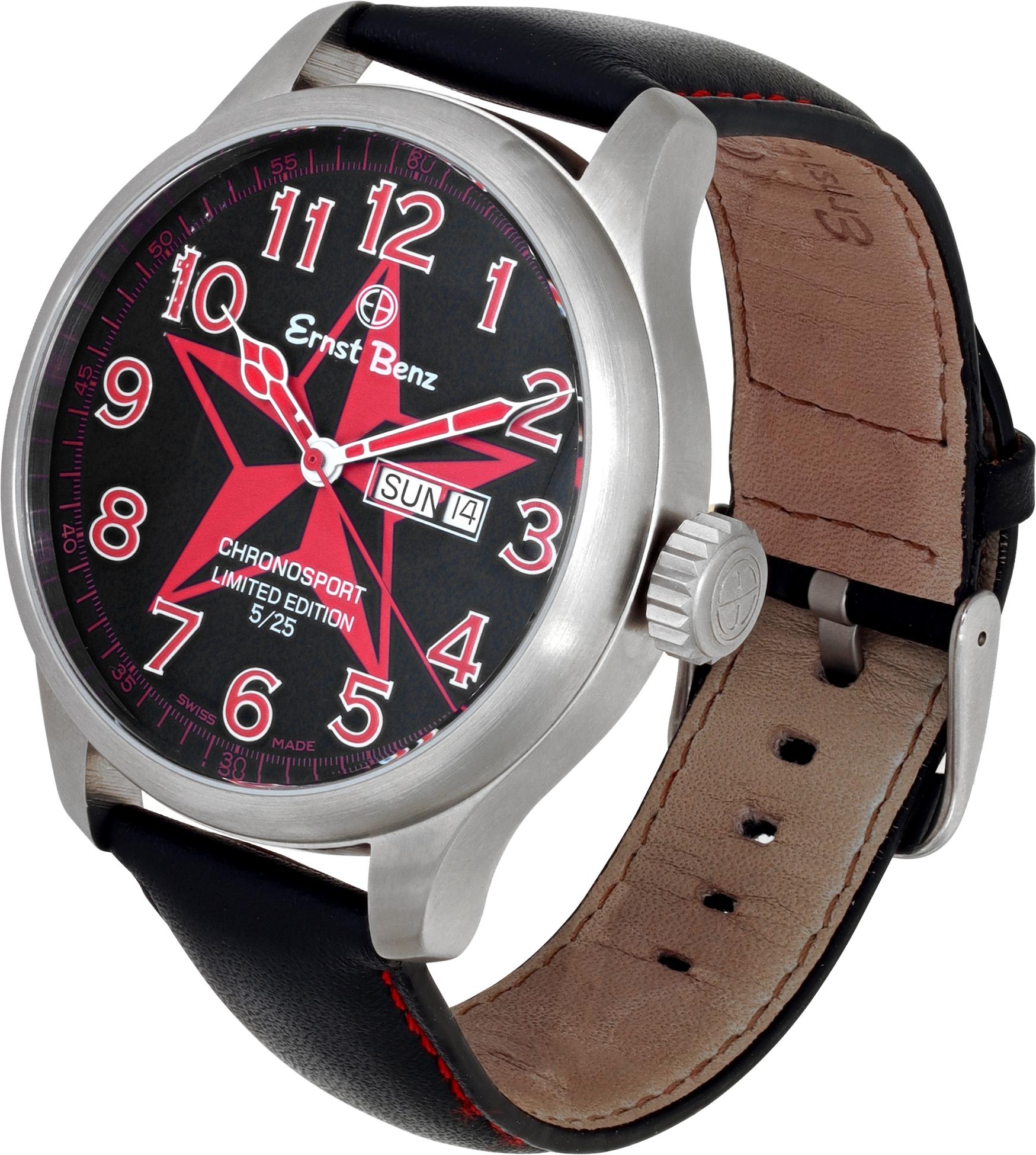 Ernst Benz Chronosport Nautical Star Limited Edition in Edelstahl. Auto mit Sekundenzeiger, Datum und Tag. 47 mm Gehäusegröße. Unbenutzt mit Box und Papieren. Ref GC10200-NS1. Schöne unbenutzte Ernst Benz Uhr.

 Unbenutzte Classic Ernst Benz