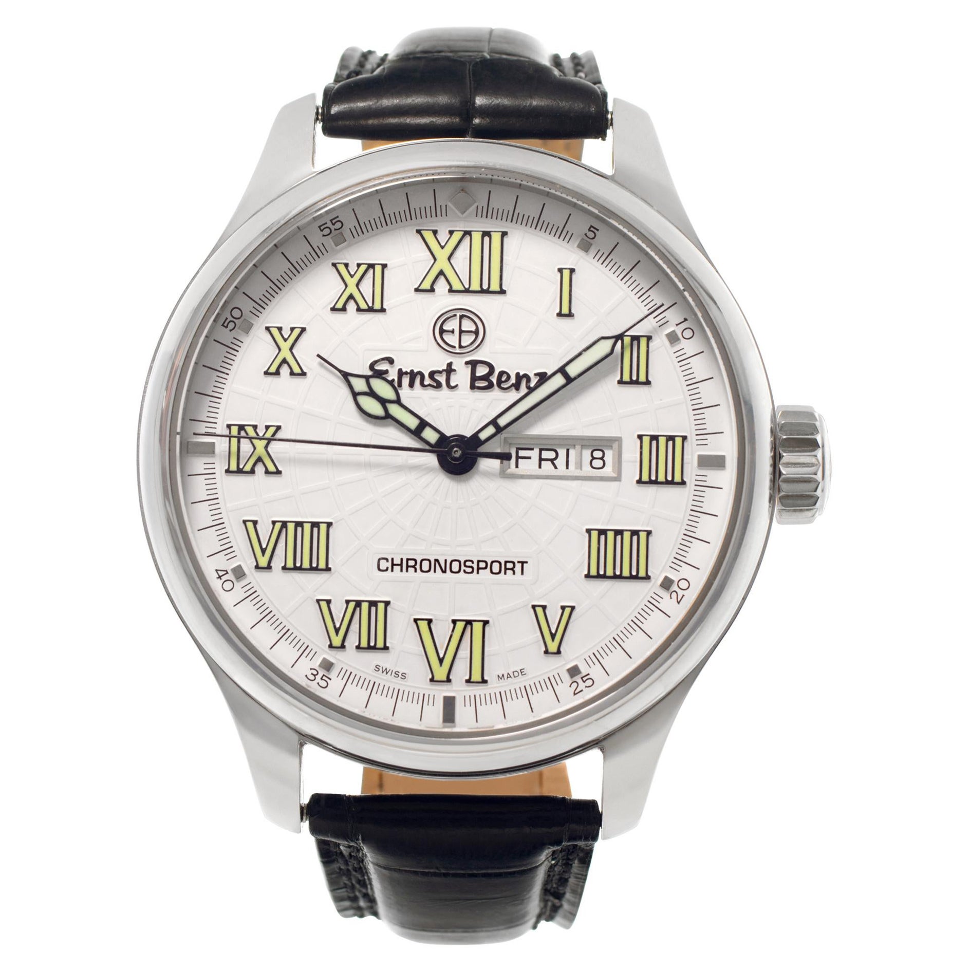 Unbenutzt Ernst Benz Chronosport Edelstahl Automatik-Armbanduhr Ref GC10252