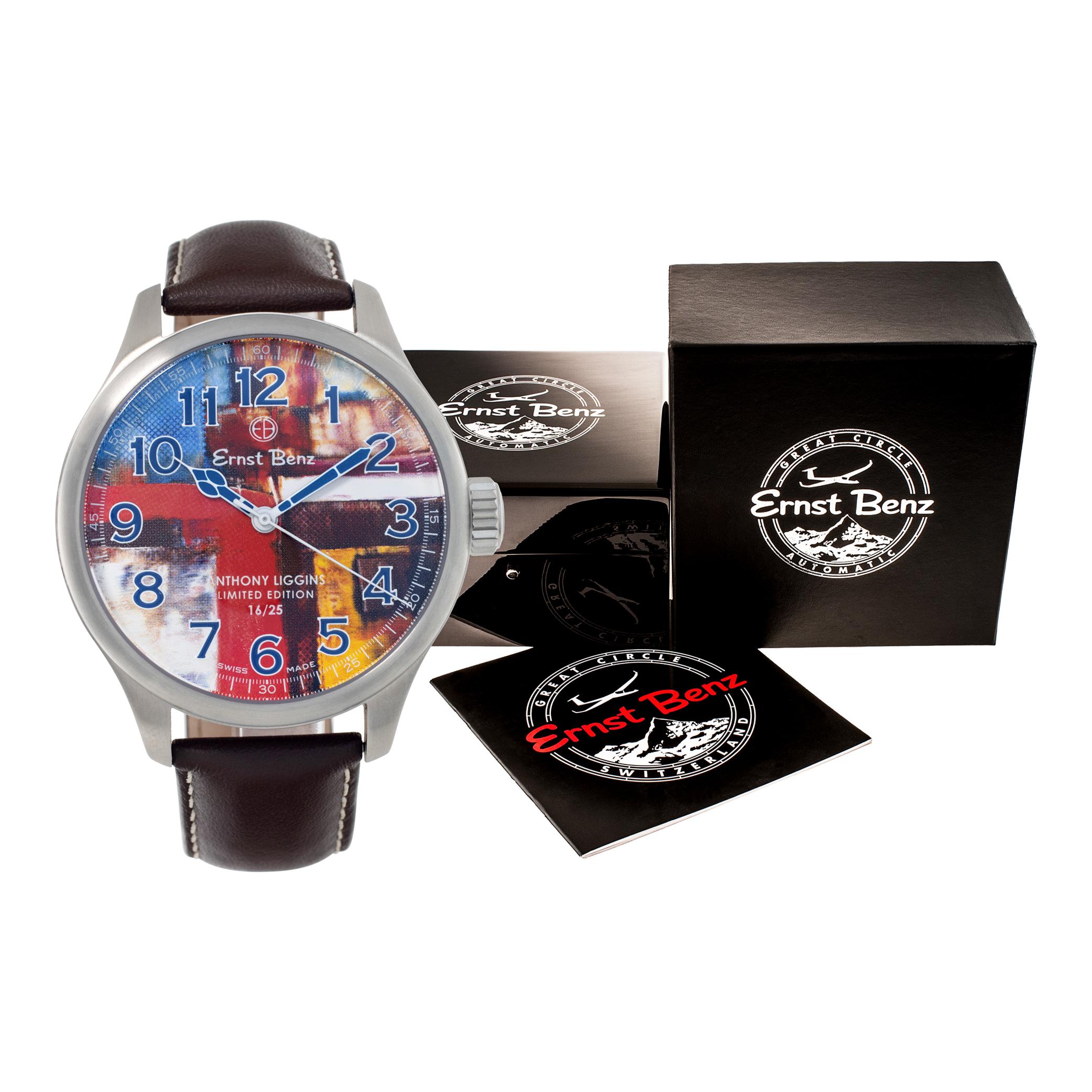 Unbenutzt Ernst Benz Chronosport Edelstahl Automatik-Armbanduhr Ref GC10200-AL 2