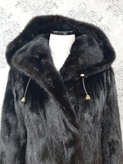 Cappotto in pelliccia di visone majestic non usato con cappuccio taglia 8-10