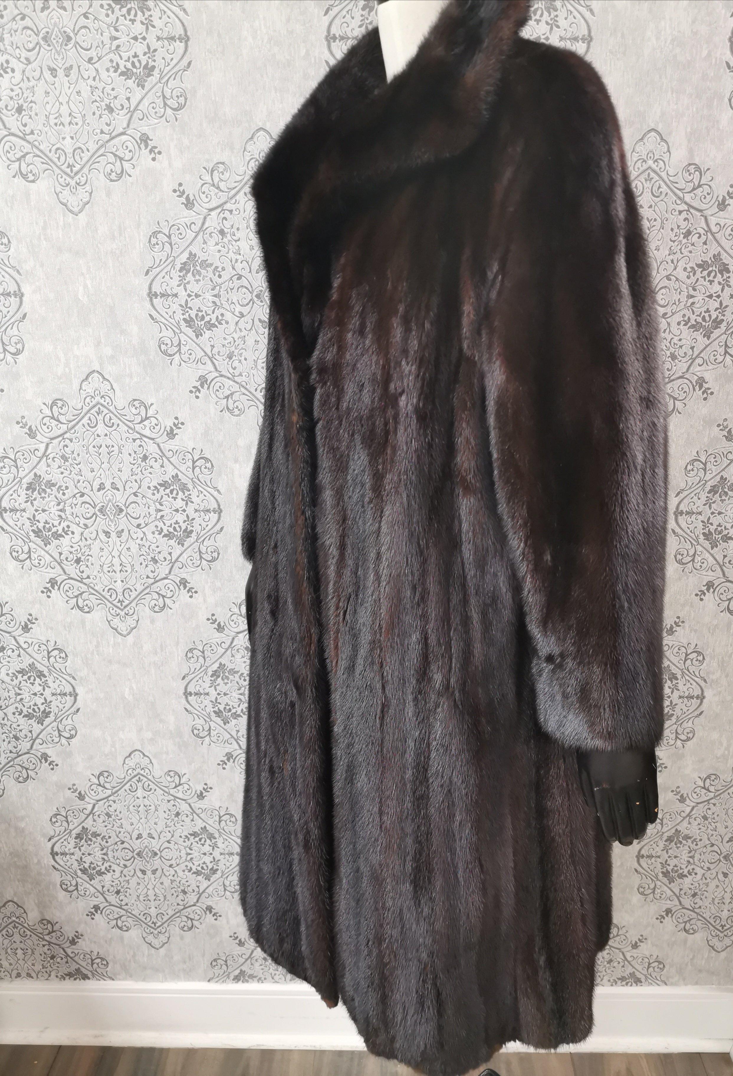 Black Brand New Ranch Mink Fur Coat (Size 14-XL) For Sale