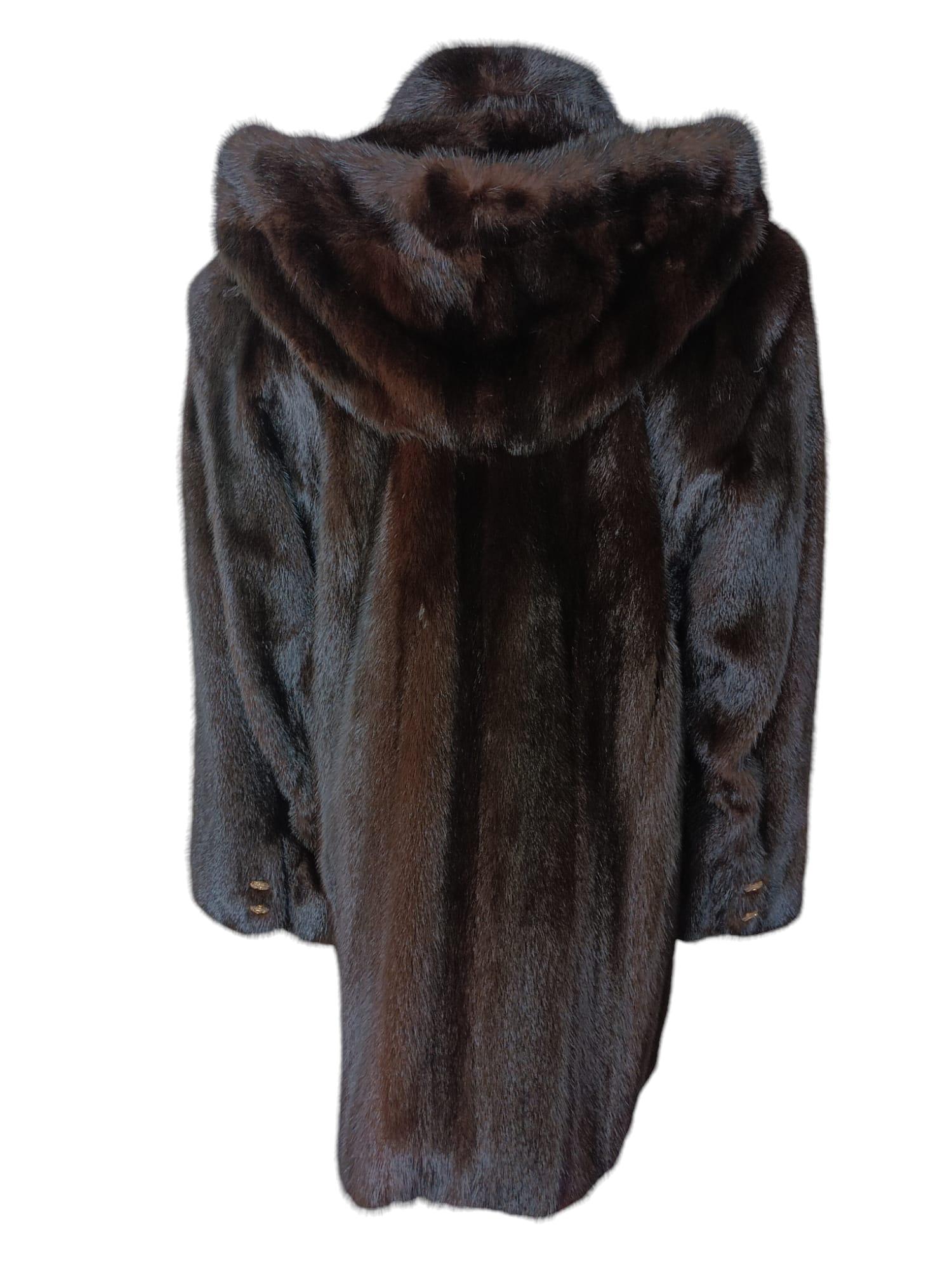 ***** mink fur coat with a hood size 12 5