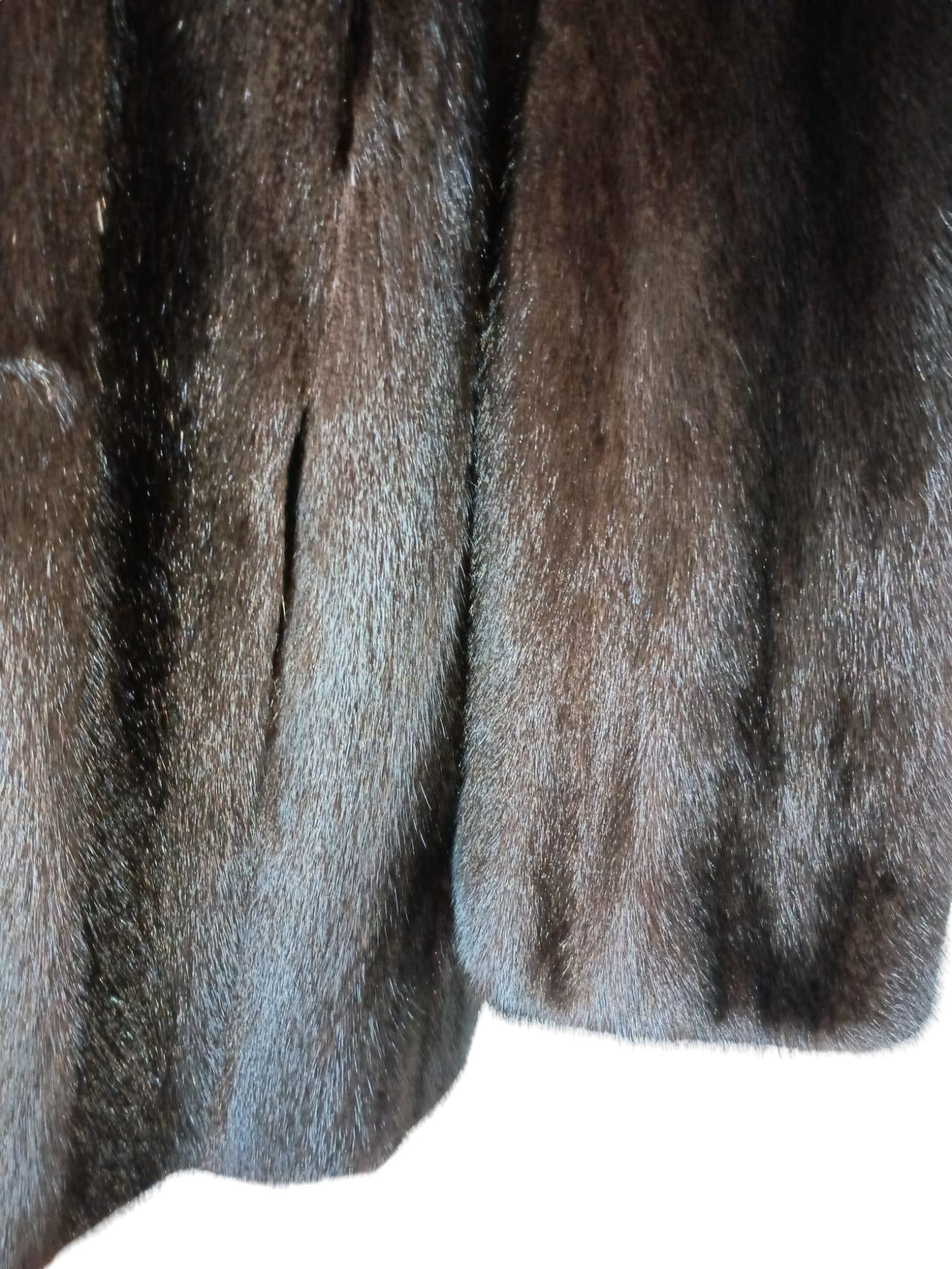 ***** mink fur coat with a hood size 12 6