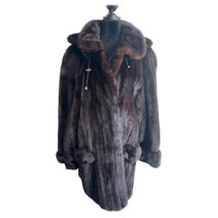Unused Mink fur coat with hood size 12 L