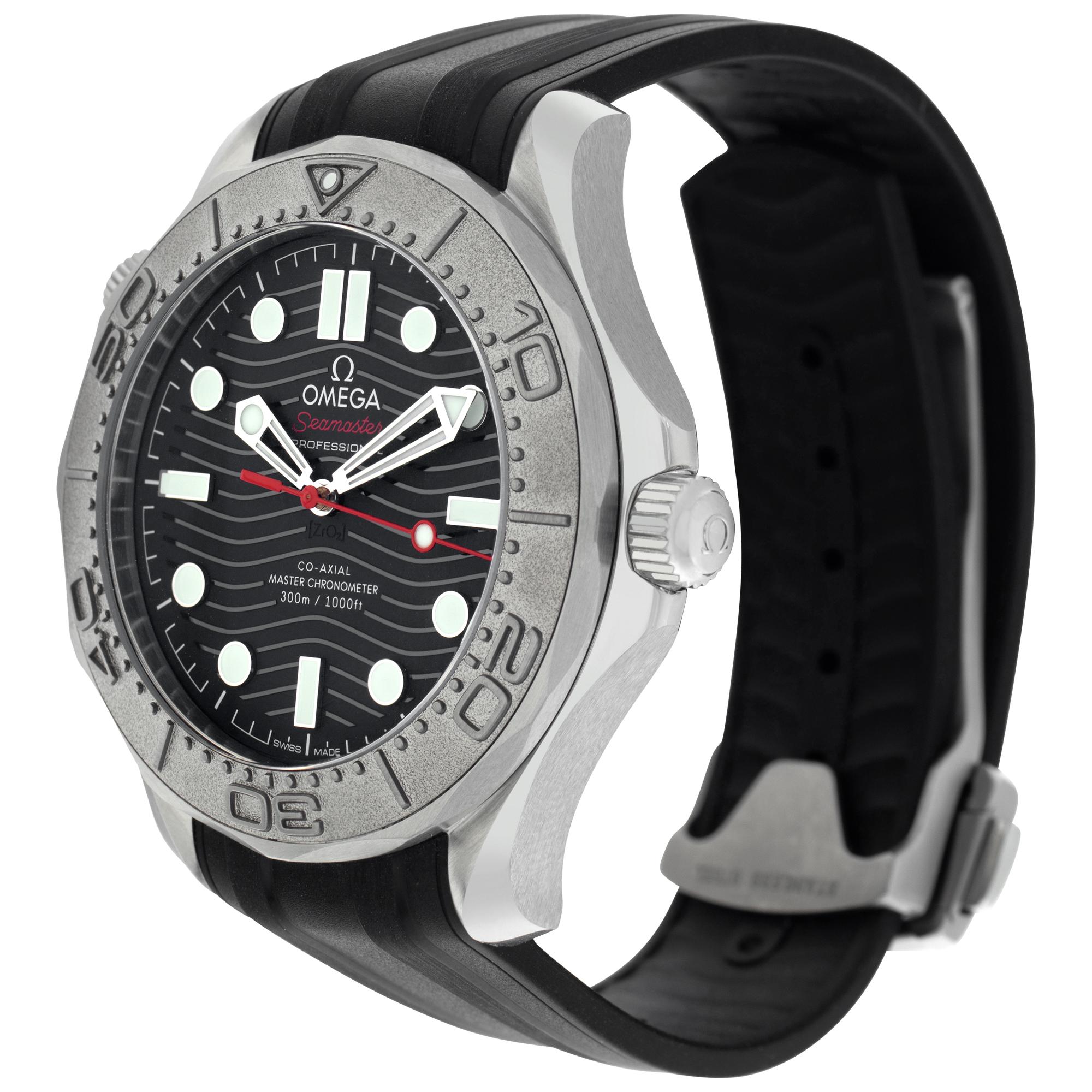 Omega Seamaster Diver 300m Nekton Edition in stainless steel with titanium bezel, black ceramic dial and a rubber strap. Auto w/ sweep seconds. 42 mm case size. Unused with box and papers dated May 2022. Ref 21032422001002. Fine Unused Omega Watch.
