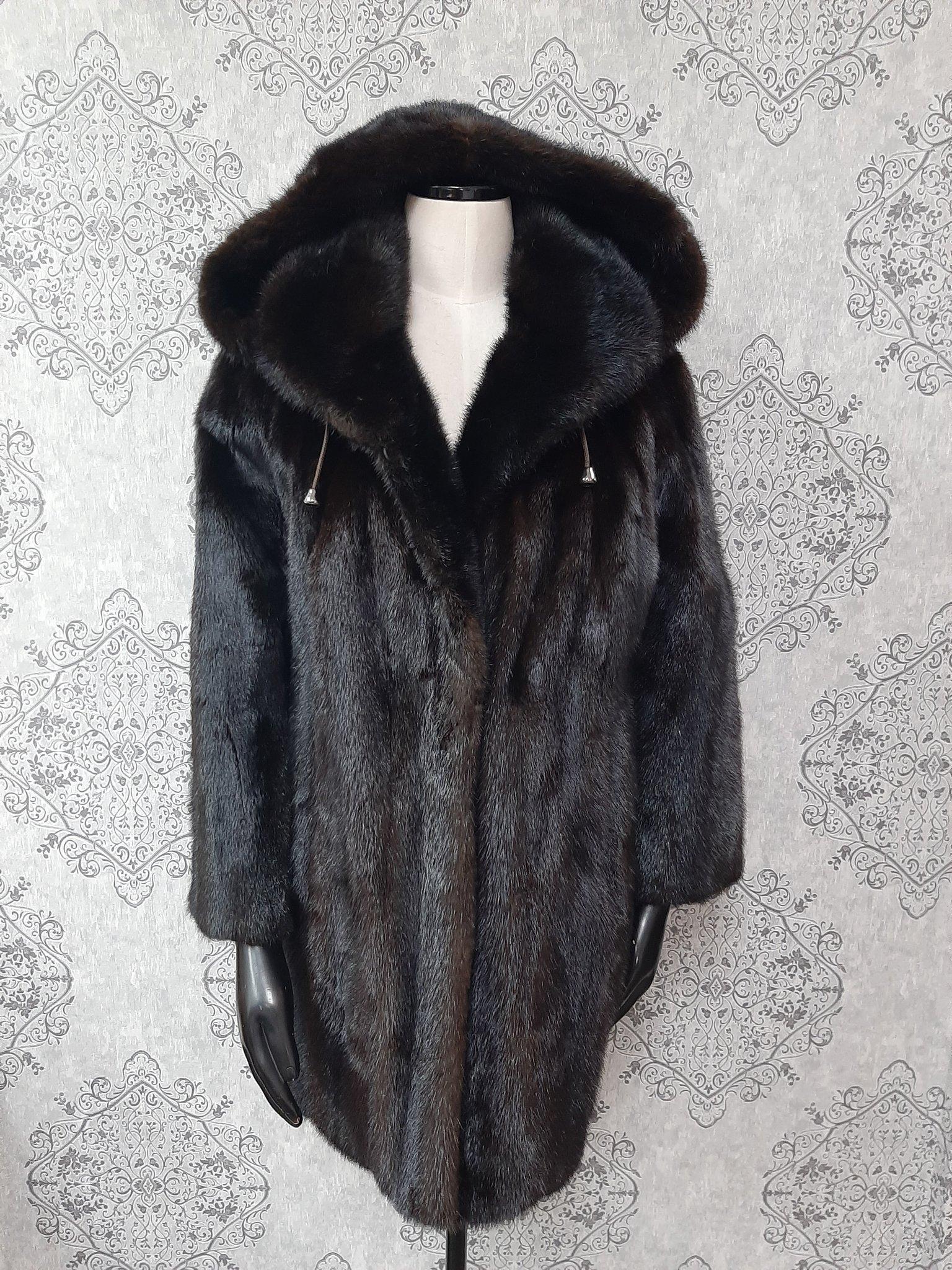 PRODUCT DESCRIPTION:

Brand new luxurious Mink fur coat with a hood

Condition: Brand New

Closure: Buttons

Color: Brown

Material: Mink

Garment type: Coat

Sleeves: straight

Pockets: two pockets

Collar: Short collar

Lining: Shirred Silk
