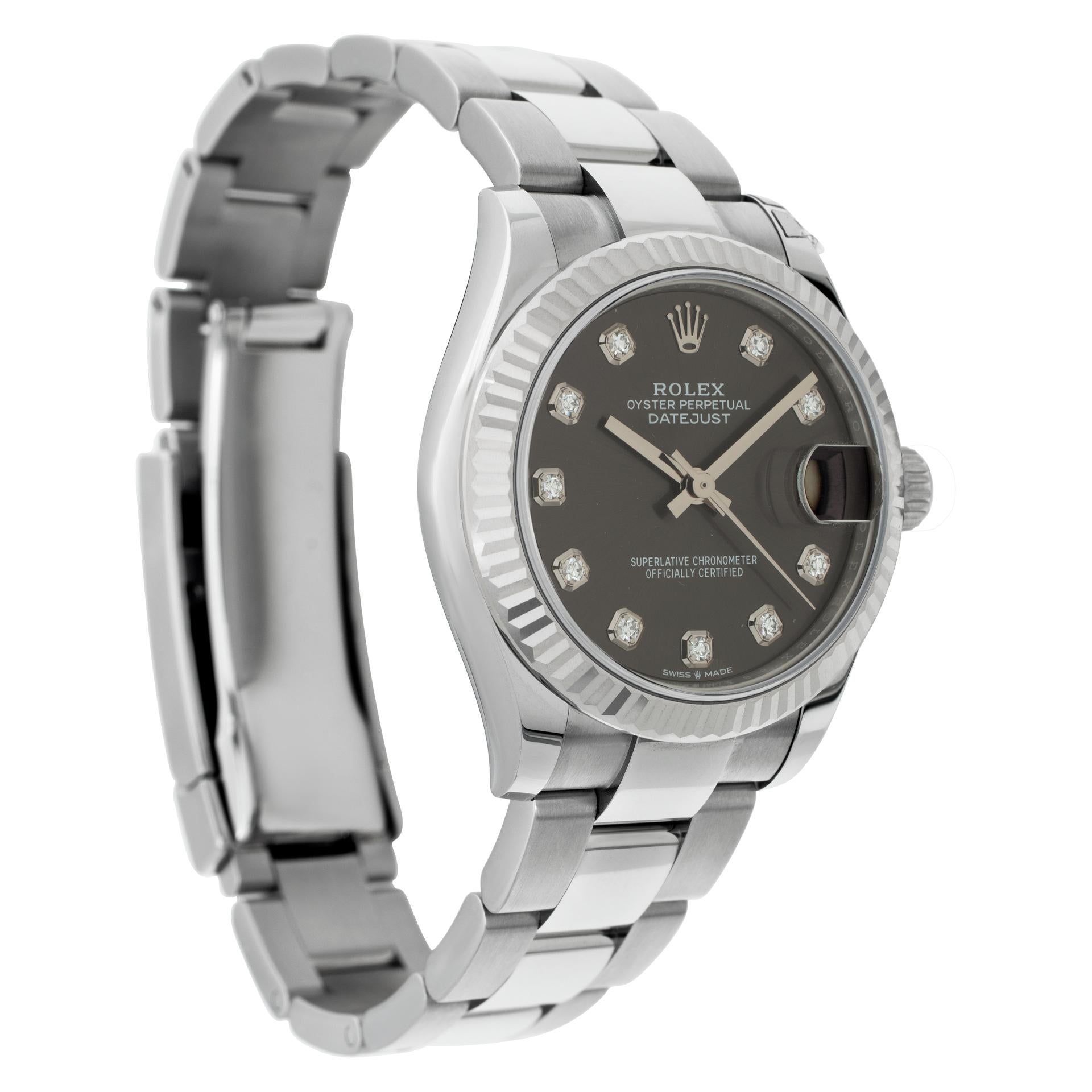 Unused Rolex Datejust Stainless Steel & 18k White Gold Watch Ref 278274 In Excellent Condition In Surfside, FL