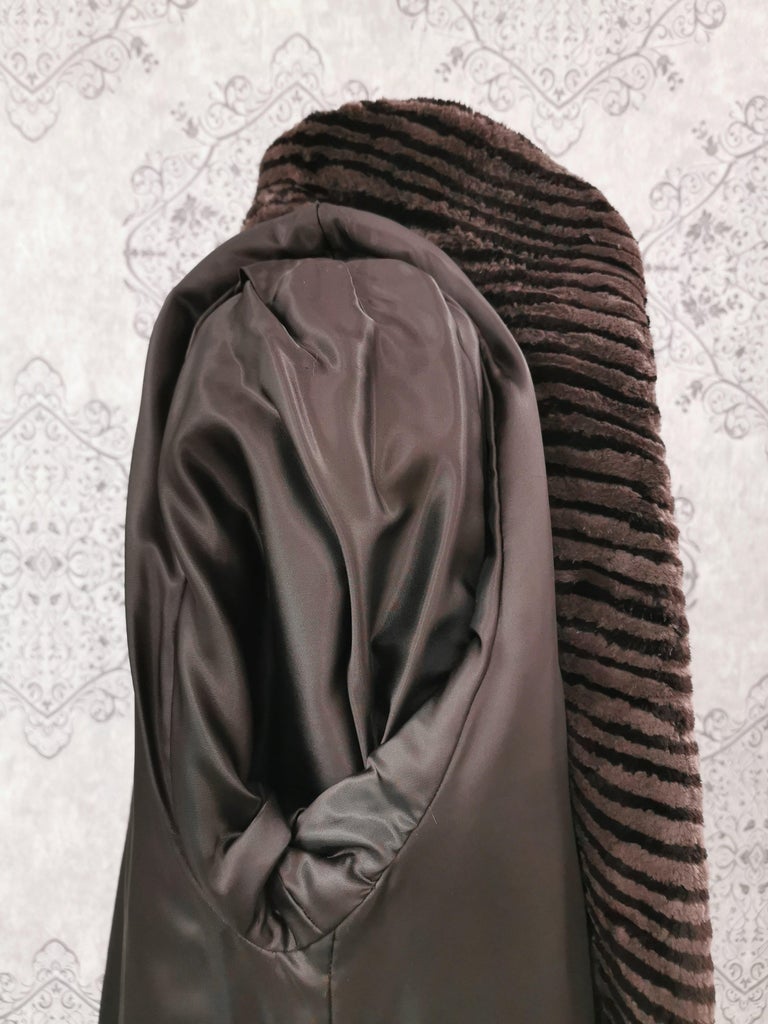 Brand New W.H. Bell and Sons Sheared Beaver Fur Coat with Fur Trim