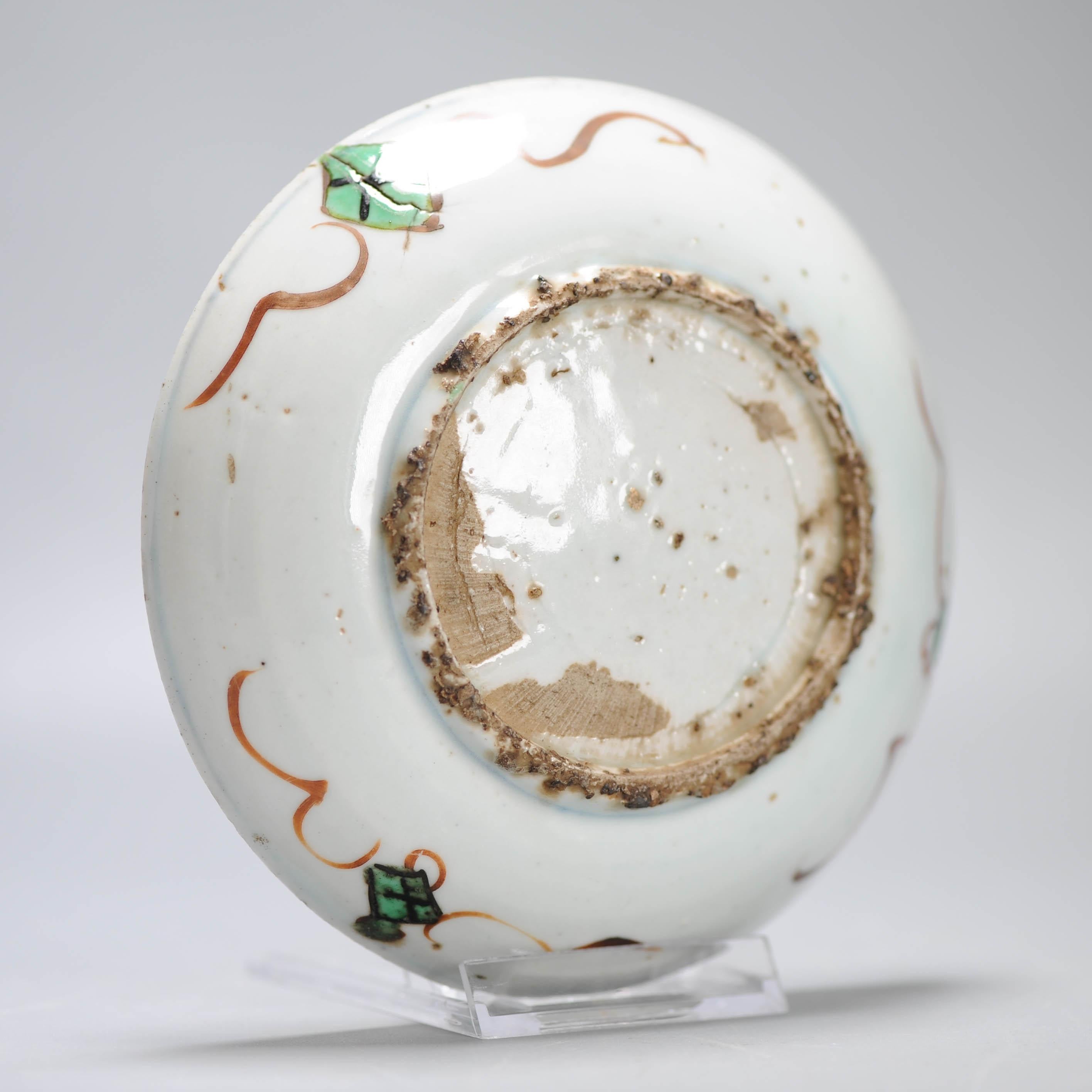 Unusual 17th Century Chinese Porcelain Ming Period Plate with added decoration 5