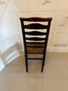 Unusual 18th Century Antique Oak Ladder Back Rocking Chair