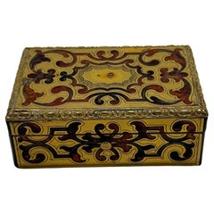 Antique Unusual 18th Century French Boulle & Brass Inlaid Snuff Box w/ Candleholder