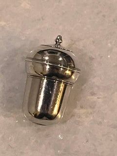 Unusual 18th Century Silver Acorn Form Tri-Section Nutmeg Grater. London, c.1760