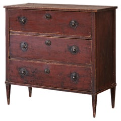 Unusual 18th Century Swedish Provincial Gustavian Chest of Drawers
